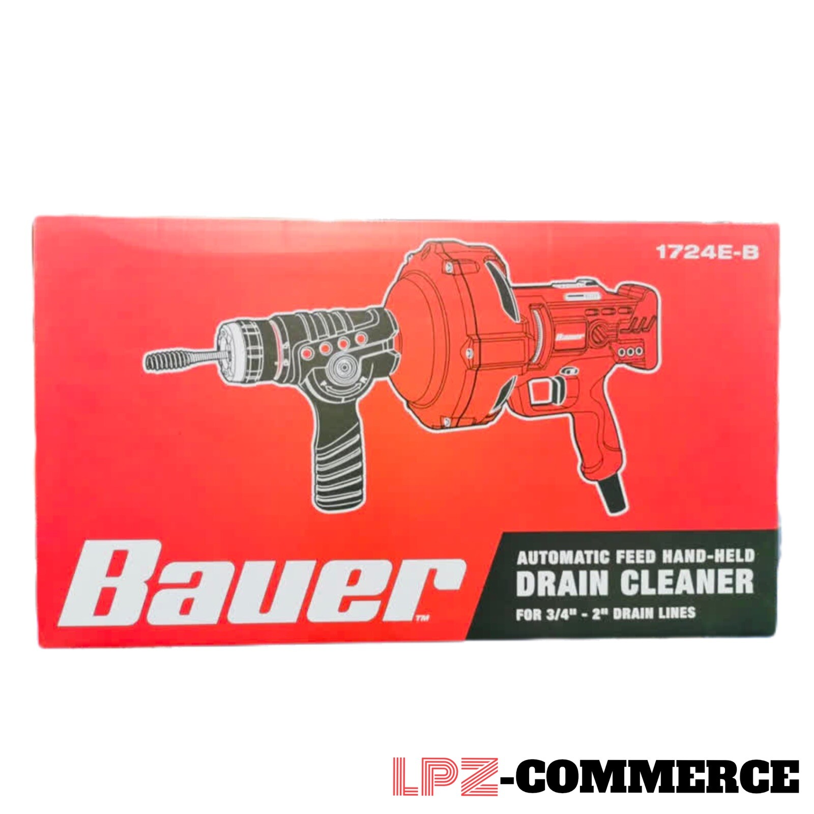 BAUER 23 ft. Automatic Feed Handheld Electric Drain Cleaner 64063