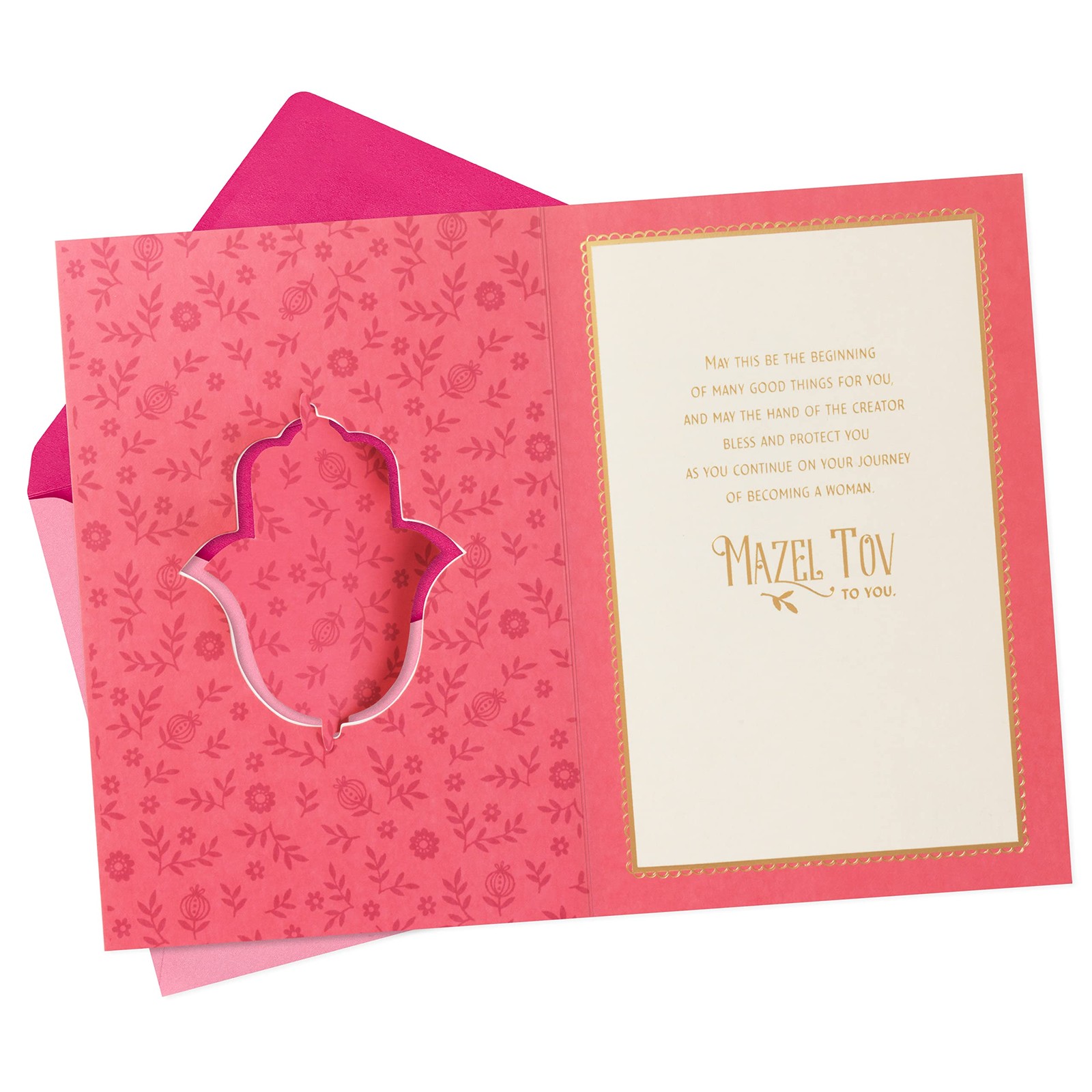 Hallmark Tree of Life Bat Mitzvah Card (Hamsa) 5.8 inches x 8.3 inches, Hamsa