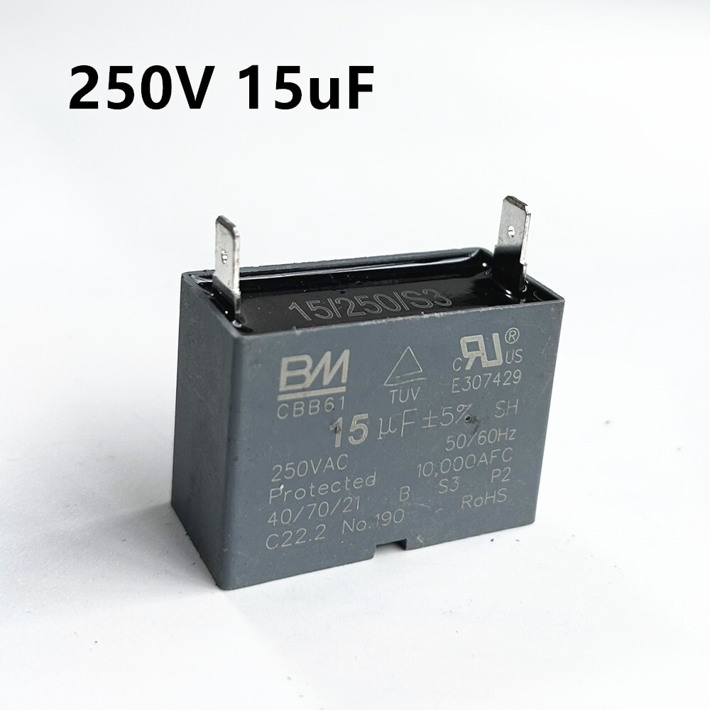 CBB61 250V 1.5/4/5/6/8/10/12/15/20/30/40/25 UF Fan Motor RUN Capacitor 2 PINS