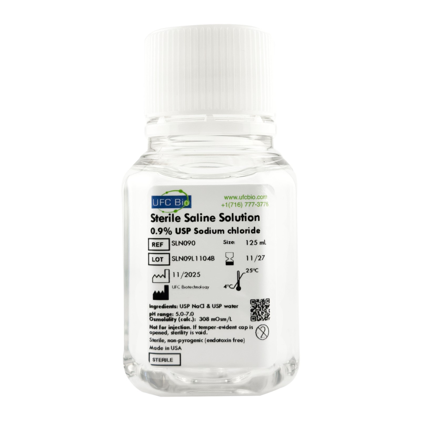 0.9% Normal Saline Solution – Sterile – 125mL