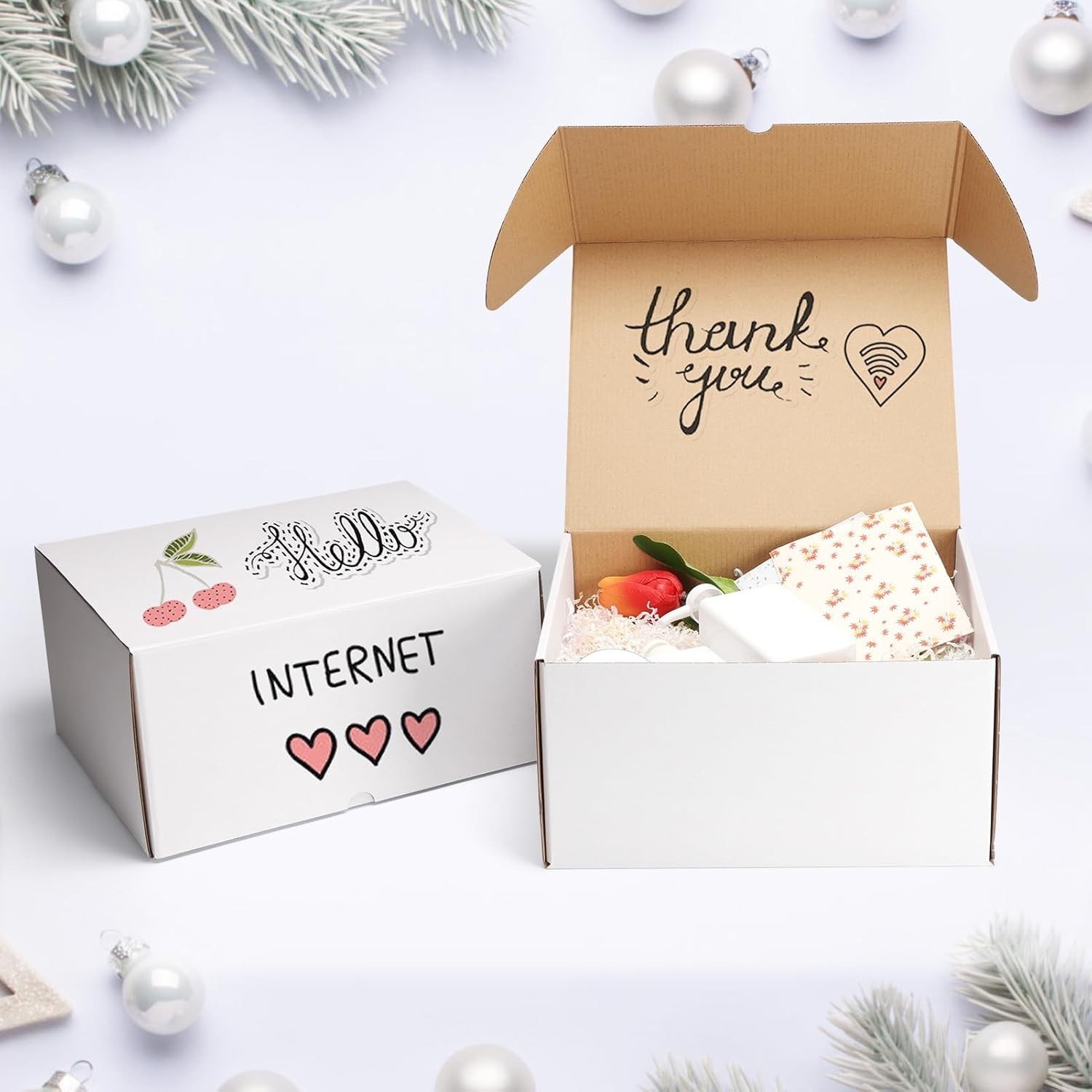 Durable 12x10x6 Corrugated Mailer Boxes – Set of 15 White Gift Packaging