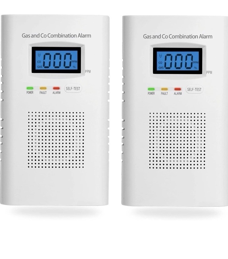 Gas & Carbon Monoxide Detectors-Plug in CO Alarm & Natural Gas Detector-2PACK