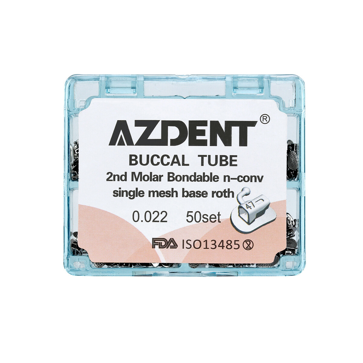 AZDENT Dental Orthodontic Bondable Buccal Tube 1st /2nd Molar Roth /MBT Non-Conv