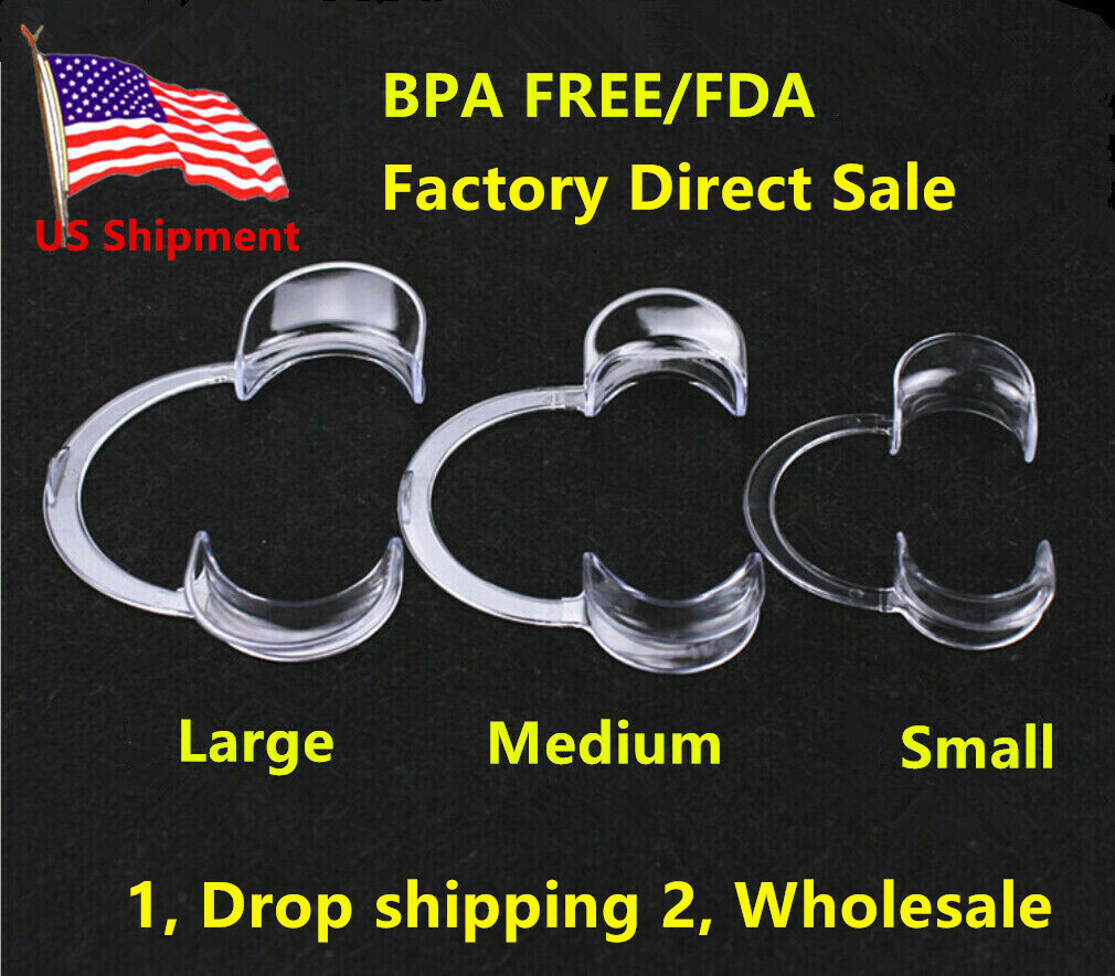 20pc EZGO S/M/L Dental Mouth Opener Lip Cheek Retractor C-Shape Adult Kid Game