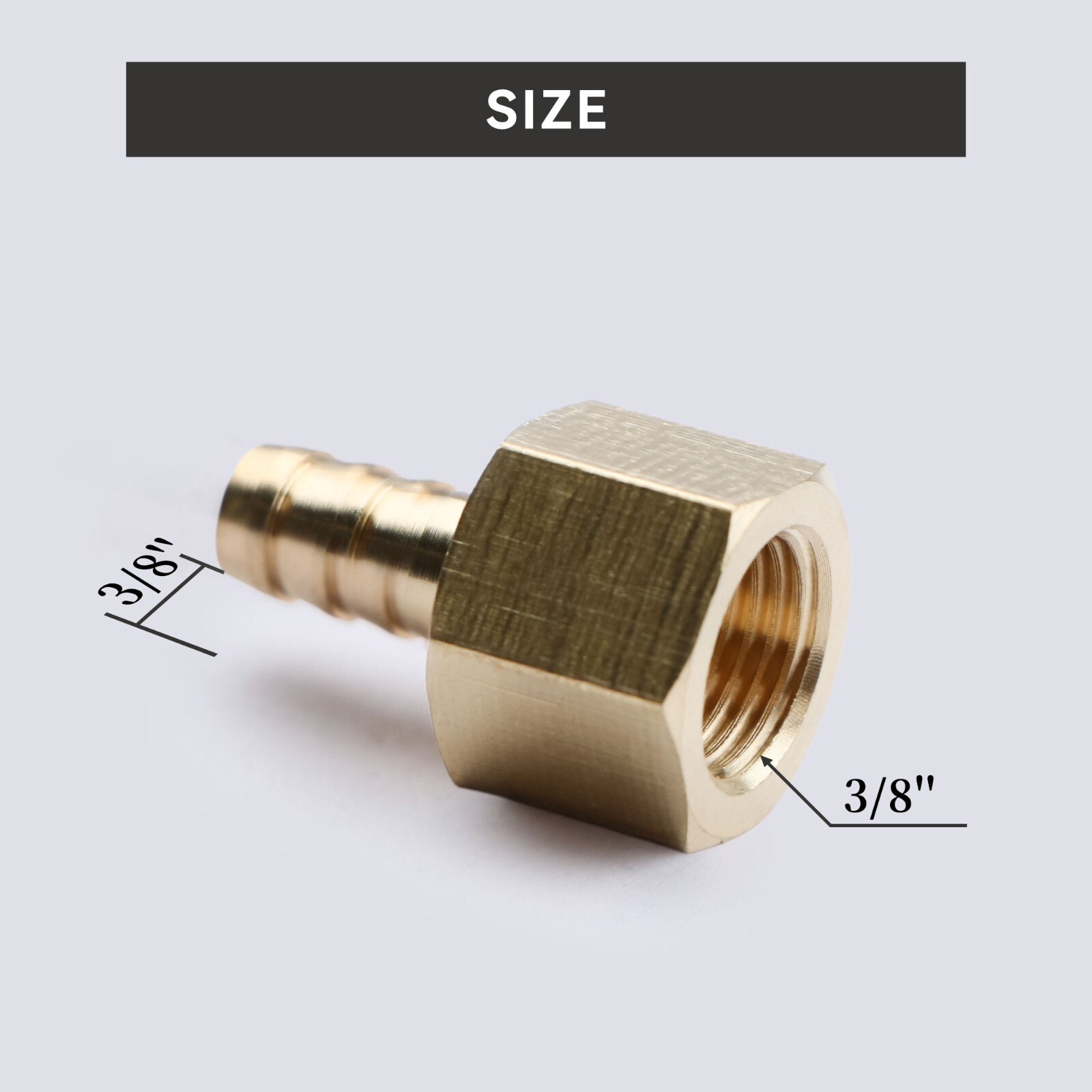 U.S. Solid 3pcs Brass Hose Fitting Pipe Adapter 3/8″ Barb To 3/8″ NPT Female