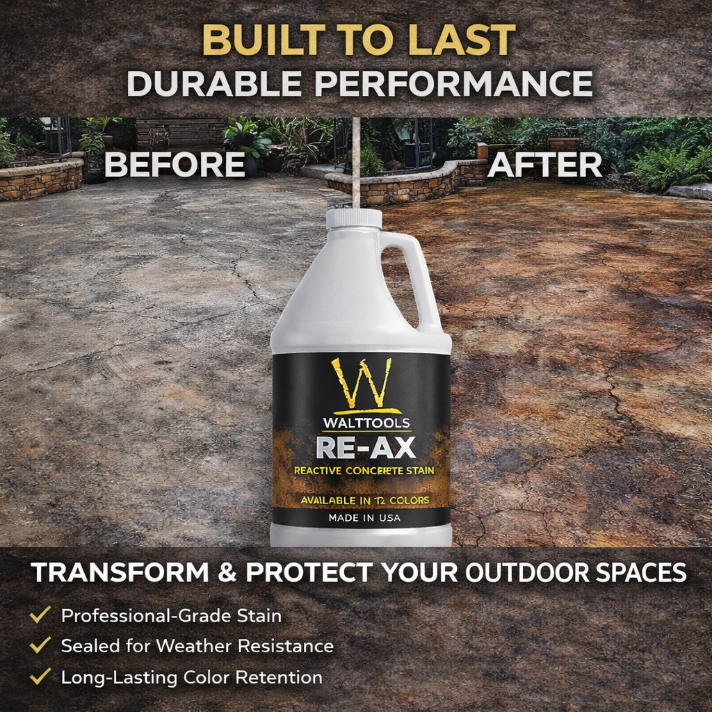 Walttools Re-Ax Reactive Concrete Stain 1 GAL (Antique Teal) 12 Colors Available