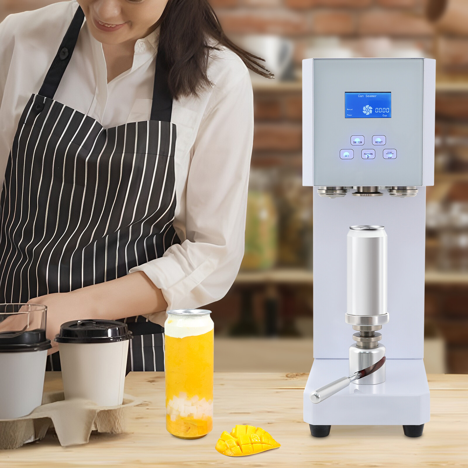 370W Automatic Can Sealing Machine Electric Cup Sealer Machine with Counter 110V