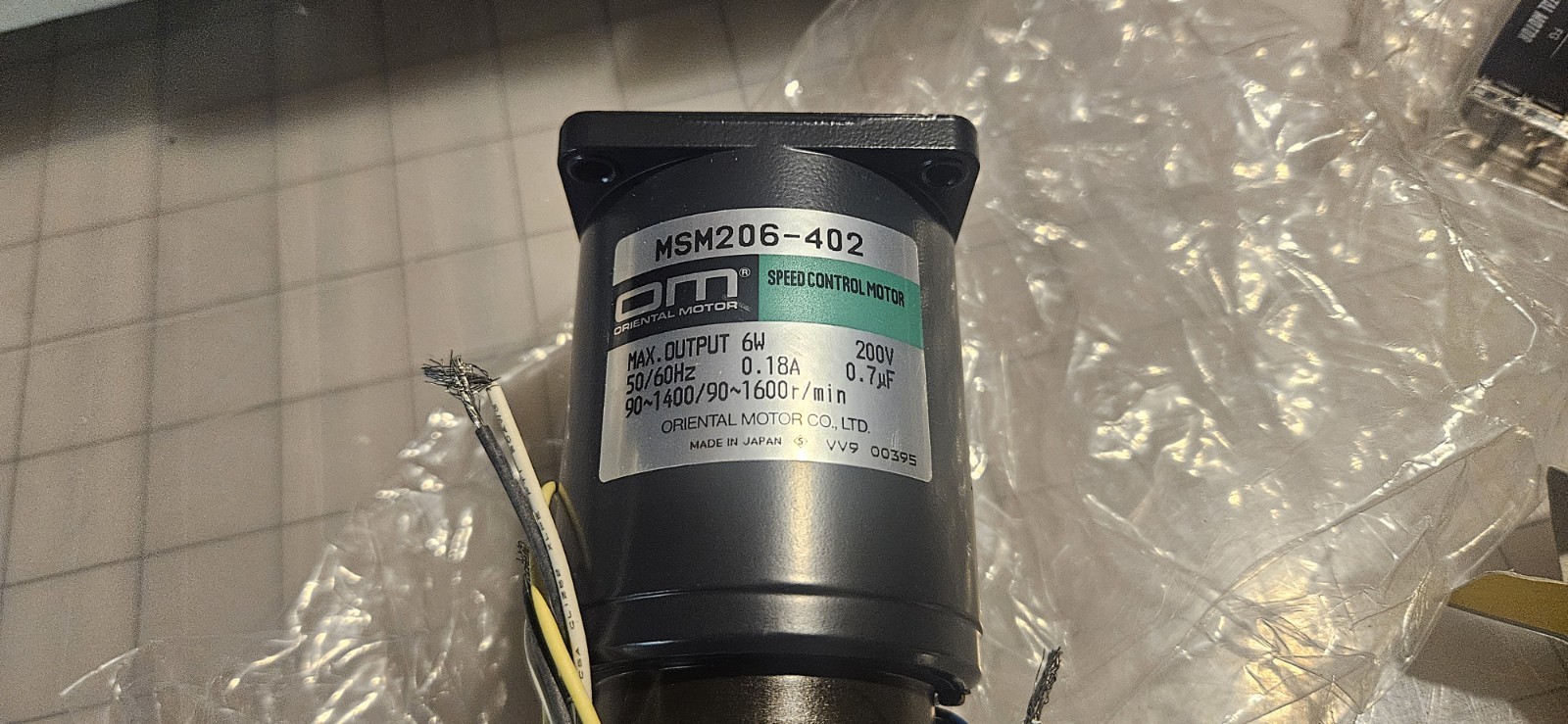 ORIENTAL MOTOR MSM206-402 SPEED CONTROL MOTOR W/ MSP302N SPEED CONTROLLER