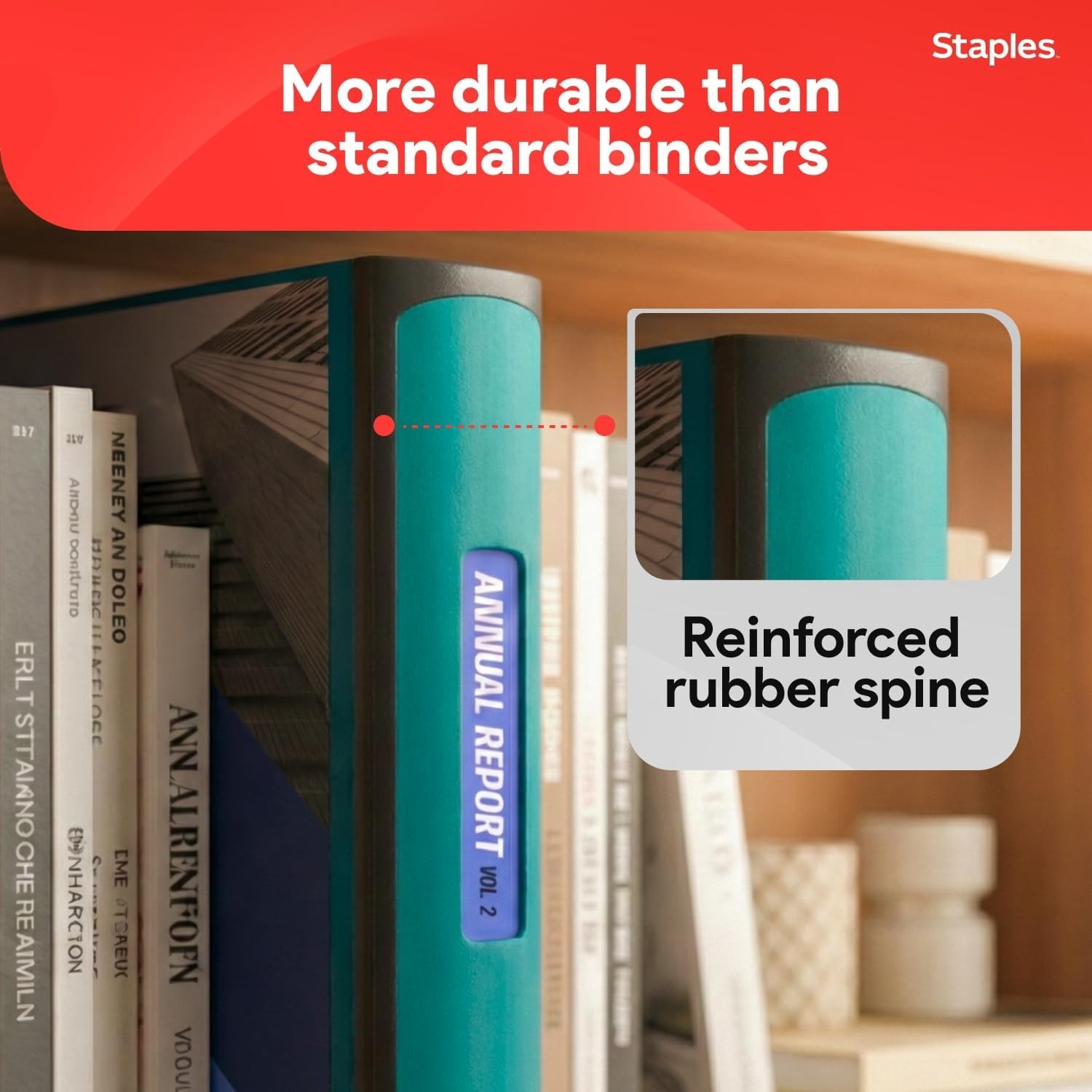 Heavy-Duty 3-Inch D-Ring Binder, Teal – Large Capacity 3-Ring Binder with Poc…
