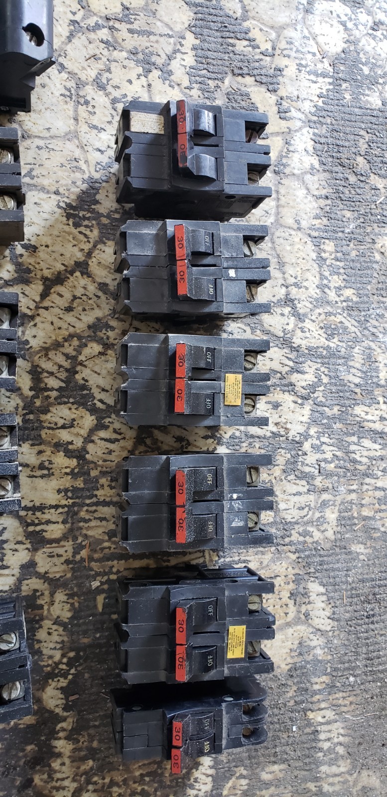 Lot of federal pacific stab lok breakers