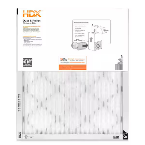 24 in. x 30 in. x 1 in. Standard Pleated Furnace Air Filter FPR 5, MERV 8 (3-Pac