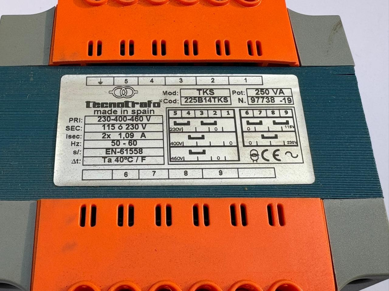 Tecnotrafo TKS Single Phrase Transformer 225B14TKS