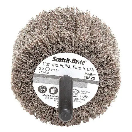 Scotch-Brite 61500297637 Flap Wheel, Non-Woven, Ao, 2X1x1/4 Shnk, Med
