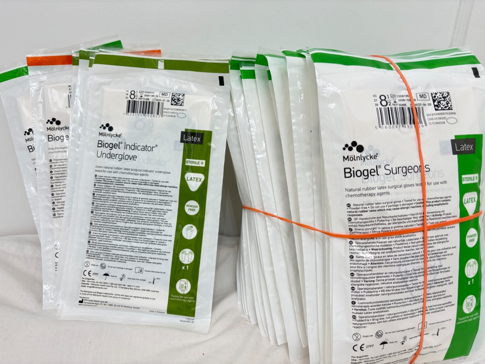 Lot of 48 Pairs Molnlycke Biogel SIZE 8.5 Surgeons Surgical Gloves 30485 Latex