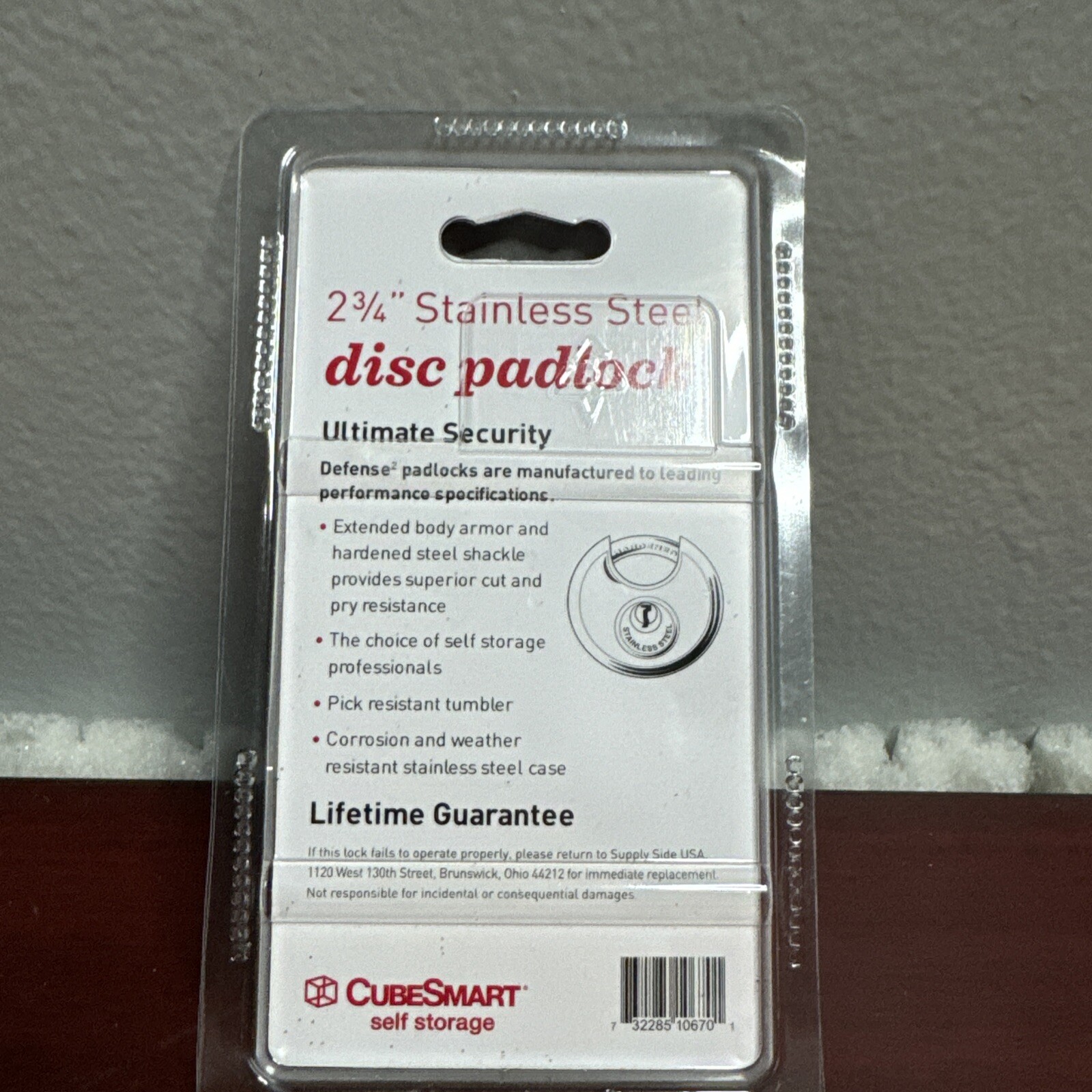 CubeSmart 2¾» Stainless Steel Disc Padlock