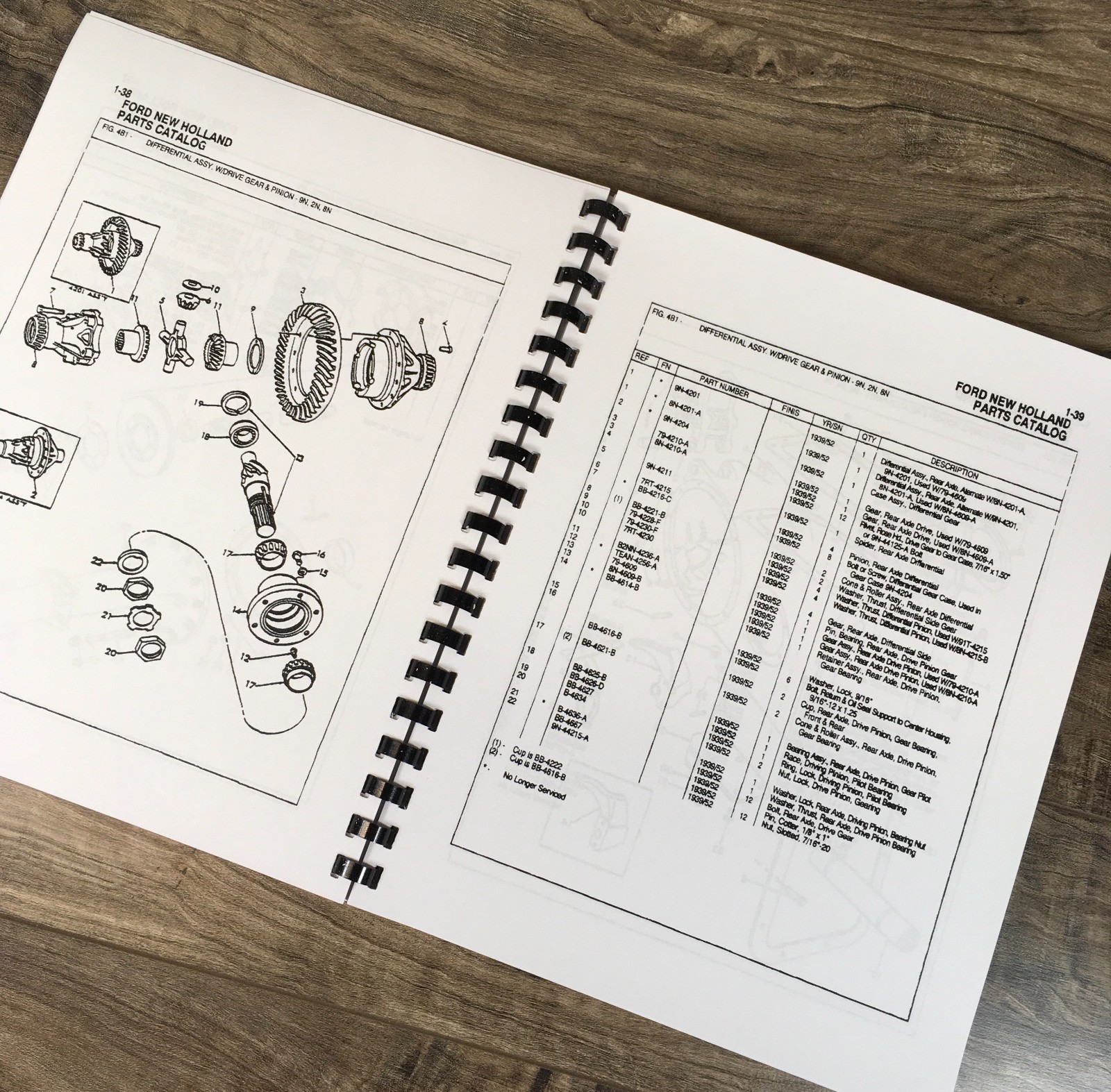 Ford 2N 8N 9N Tractor Assembly Service Parts Manual Catalog New Print 1939-1952