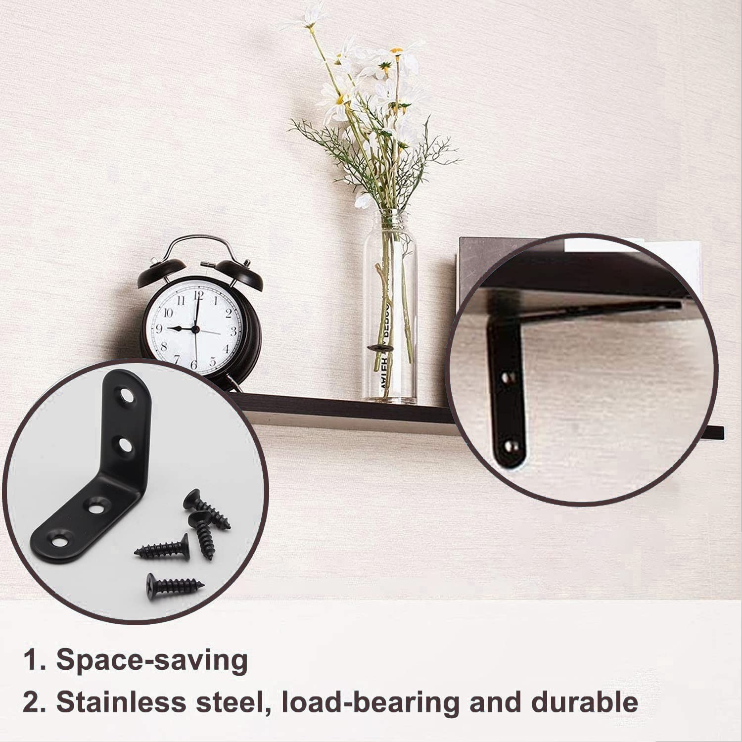 YAMASO 20PCS L Bracket Corner Bracket,Black Small Right Angle Bracket for Woo…