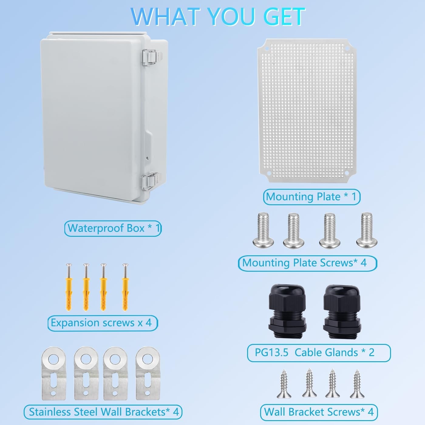 Waterproof Junction Box, ABS Plastic Electrical Enclosure with Stainless Stee…