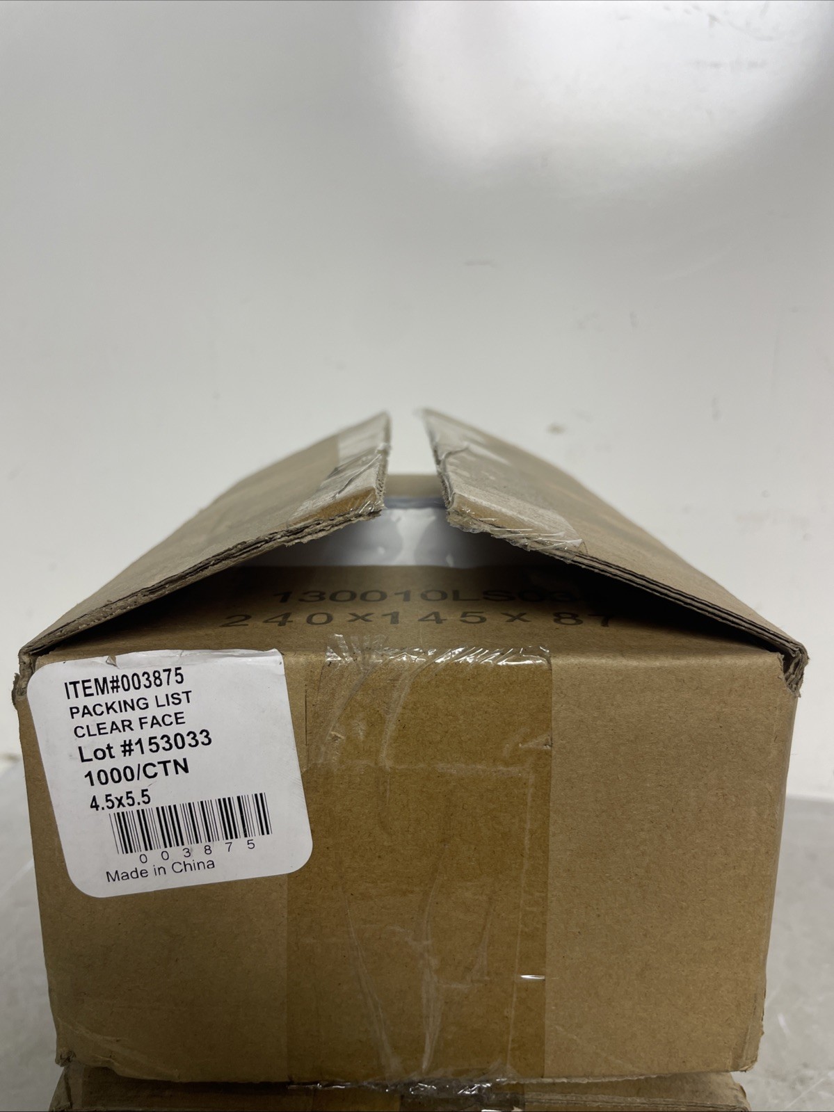 003875 packing list clear face 1000 count 4.5 x 5.5 inch