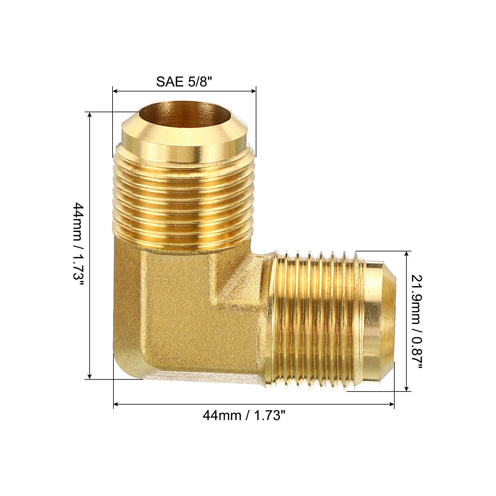 2Pcs 5/8″x5/8″ Brass Fitting Flare 90 Degree Elbow Tube Fitting with Nut