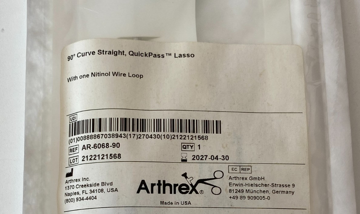 ARTHREX 90* Curve Straight AR-6068-90 Exp.2027-04 (*F7)