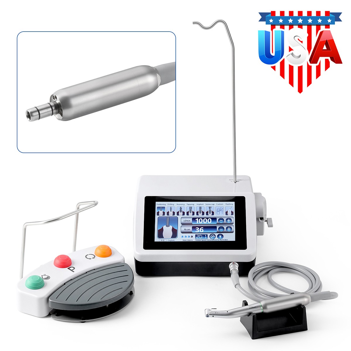 Dental Brushless Implant Motor Surgical System+20:1 Contra Angle Handpiece