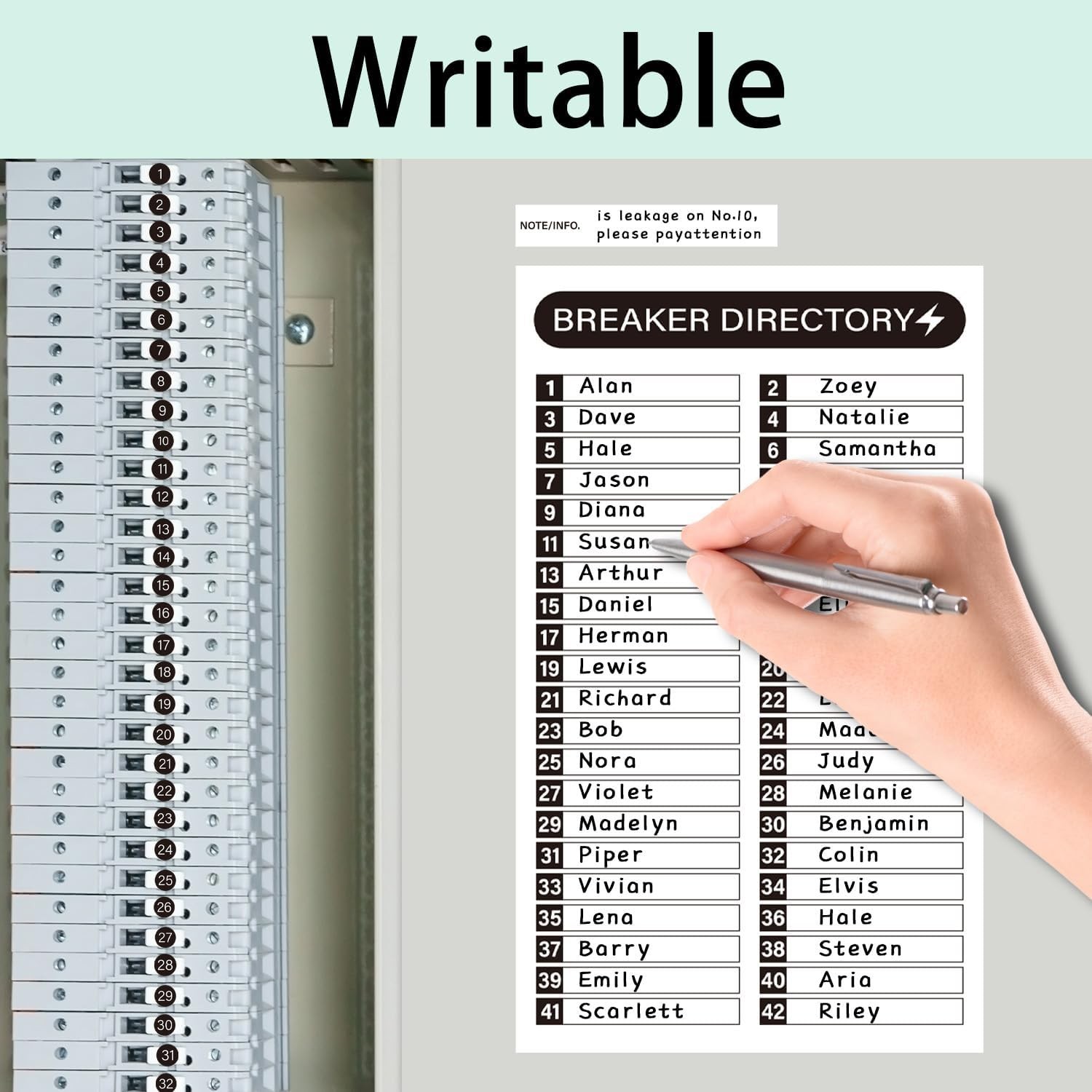16 Sheets Breaker Panel Labels Electrical Box Sticker Numbers Breaker