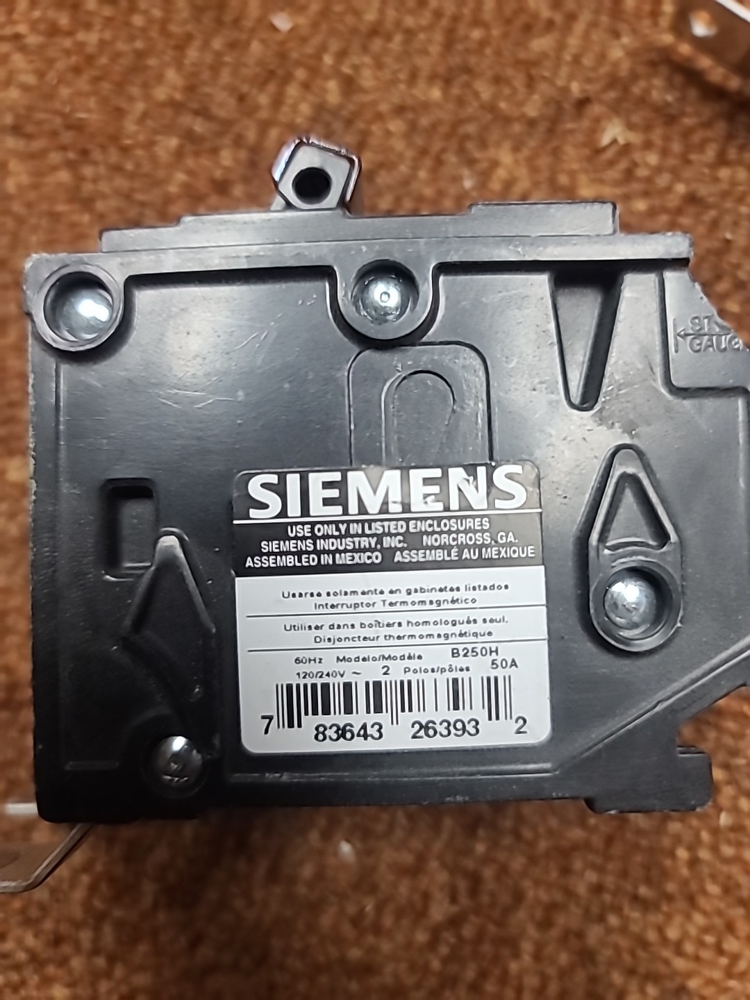 SIEMENS B250H N 50A 120/240V 2P Double Pole Bolt in Breaker NEW