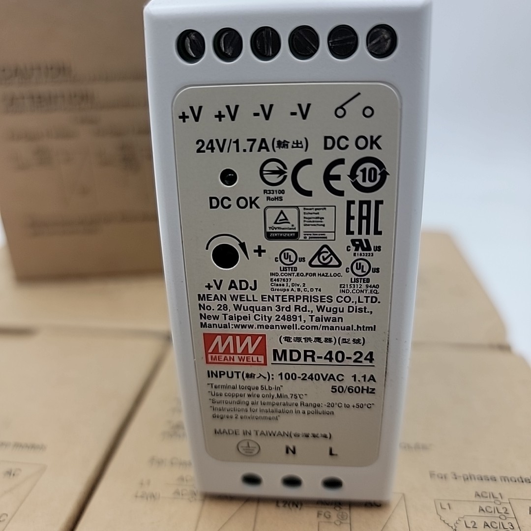 5x Mean Well MDR-40-24 Single Output Industrial Power Supply 40W 24V – DIN Rail