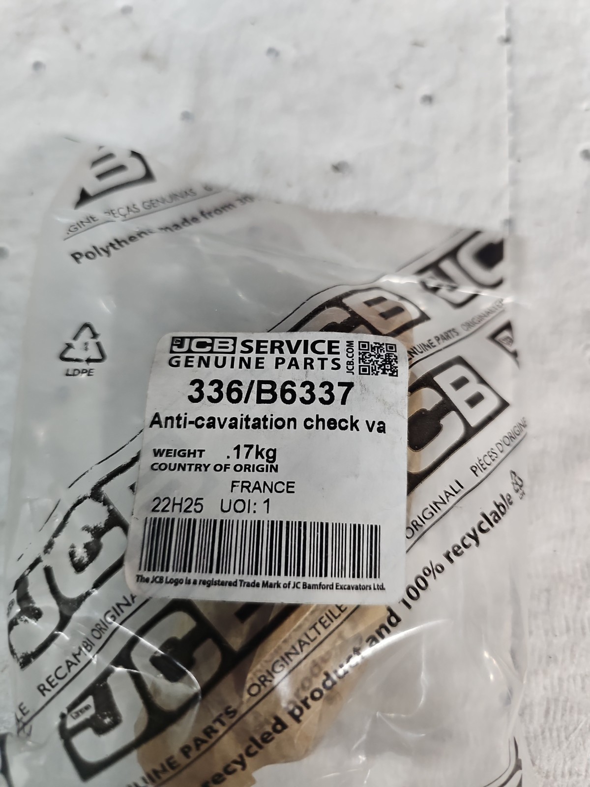 336/b6337 Jcb Anti-cavaitation Check Valve