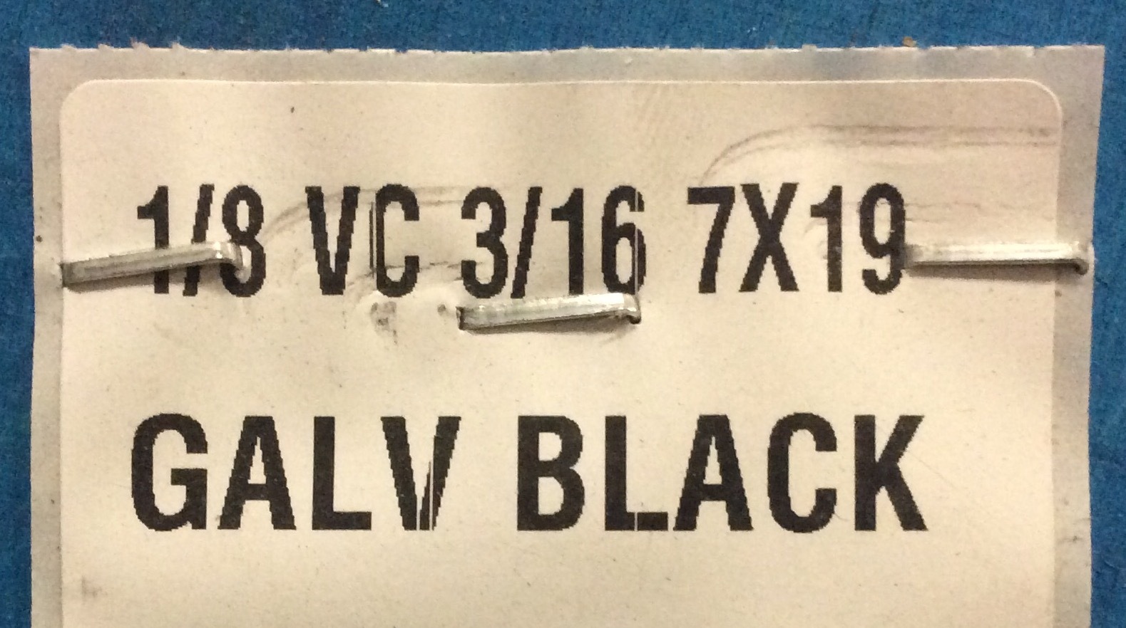Vinyl Coated Steel Aircraft Cable Wire 1/8″ VC 3/16″ 7×19 Black w/ Cable Clamps