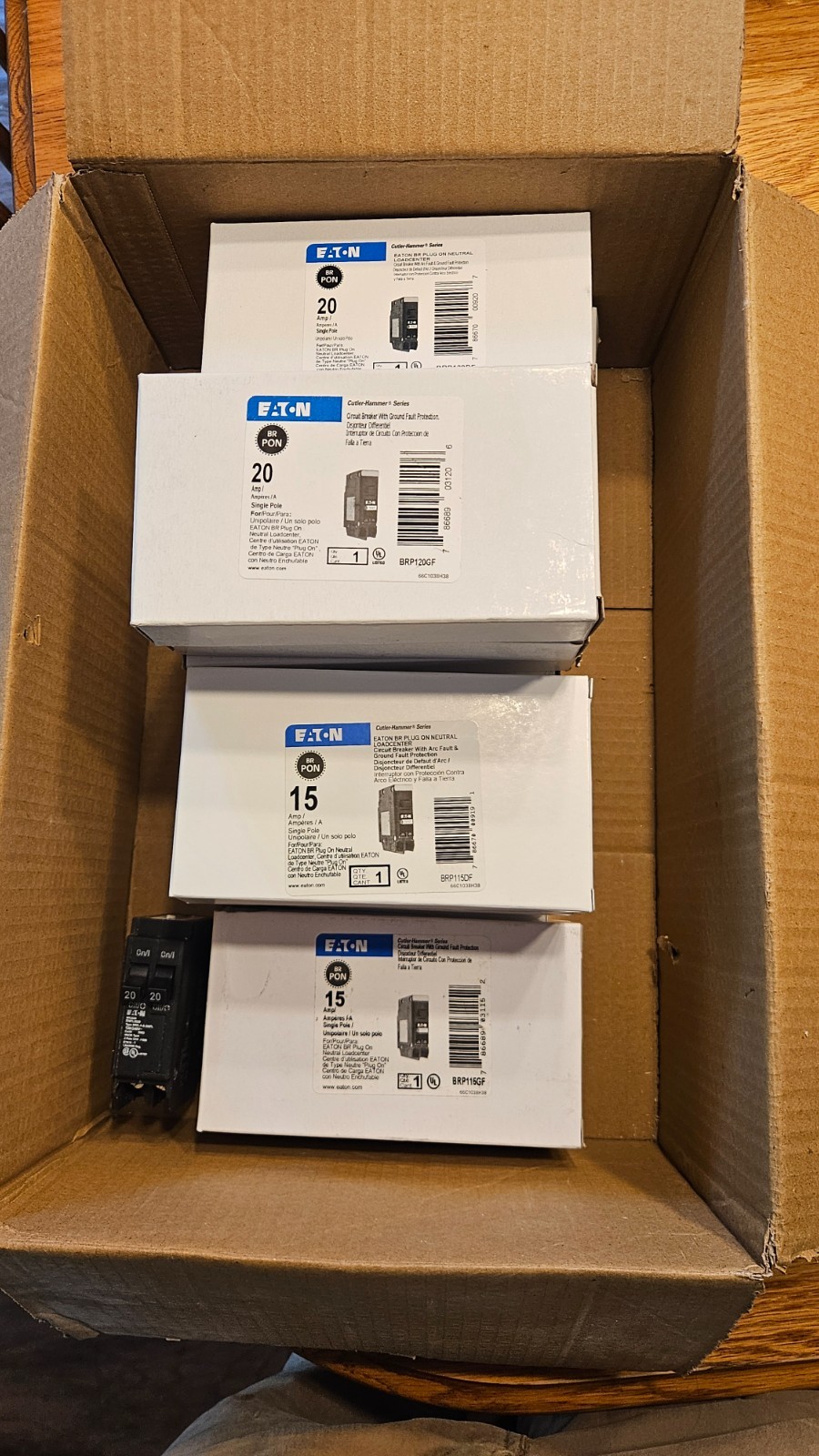 Eaton BRP115GF 120/240V 15A Single Phase Circuit Breaker