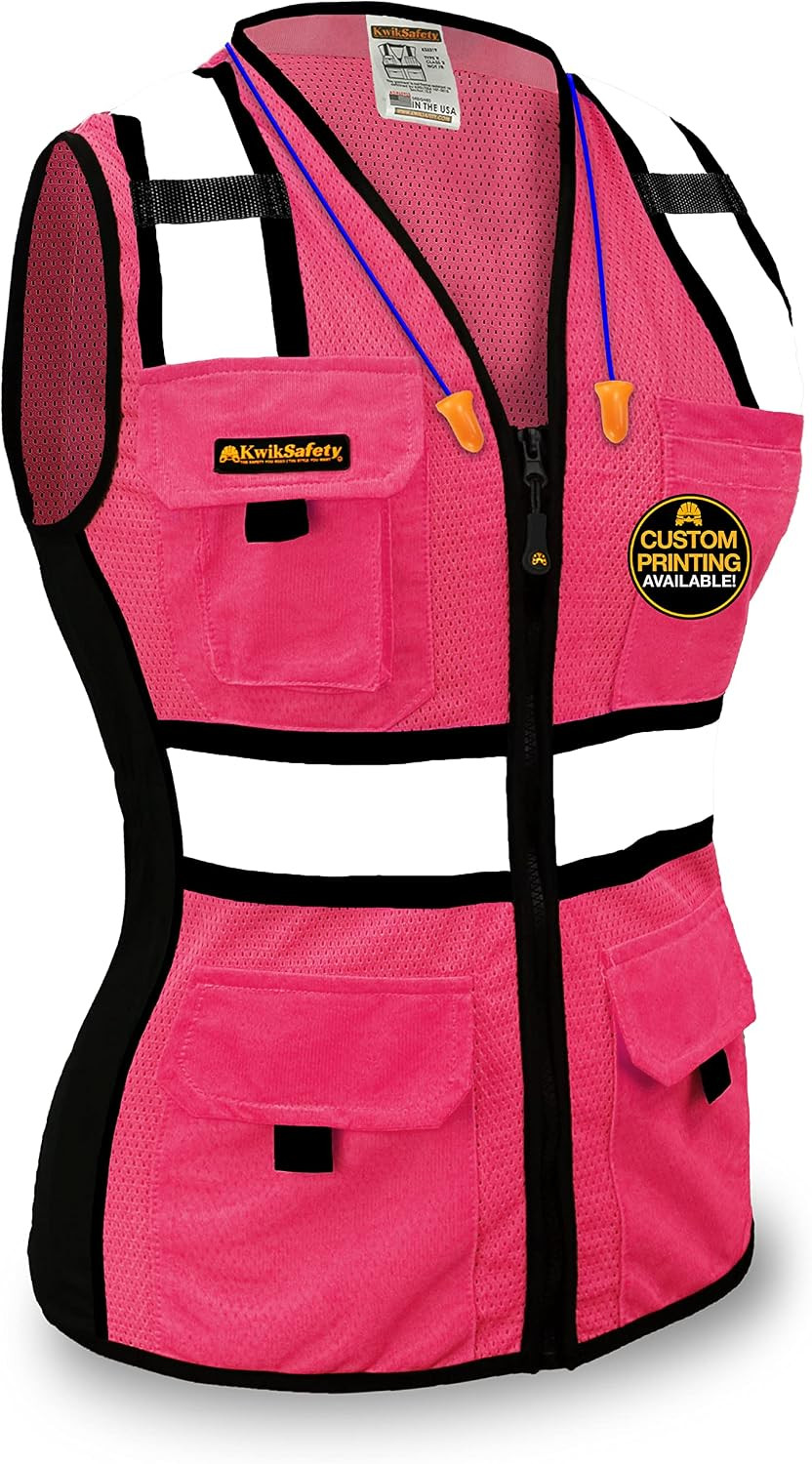 Multi-Color Safety Vest for Women ANSI Class Unrated Hi Vis Vest