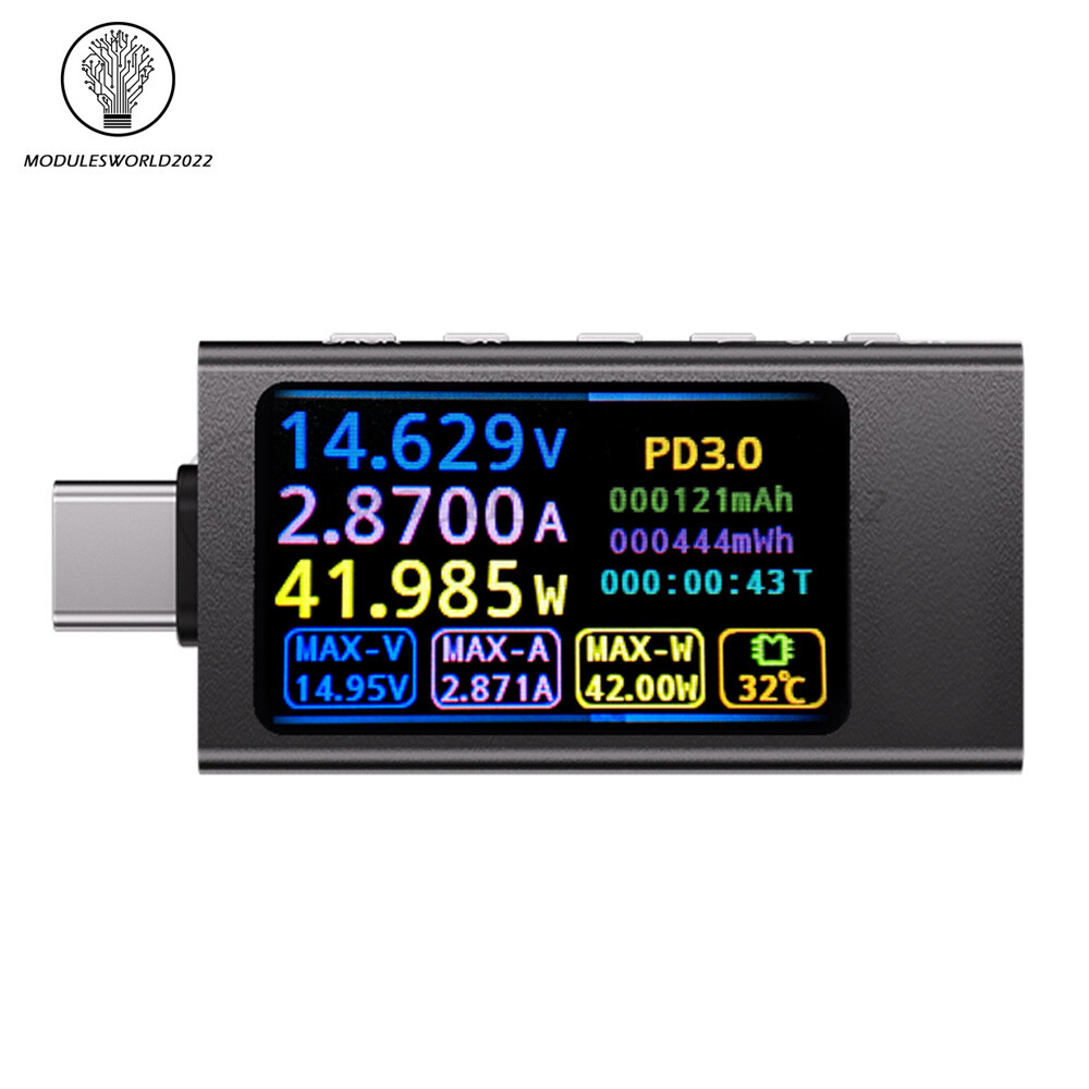 KWS-X1 Type-C Power Tester Voltage Current Meter USB-C Multimeter DC 4-30V 0-12A