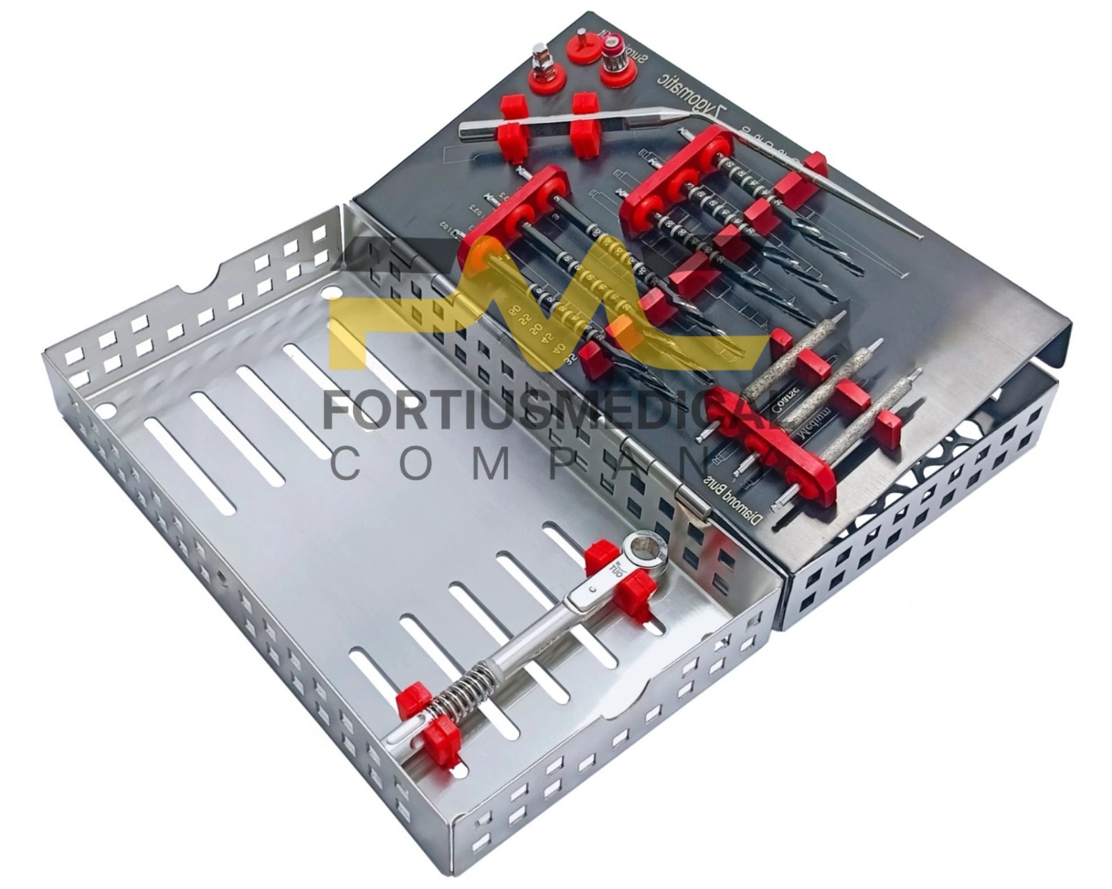 Zygoma 14Pcs Zygomatic Dental Implant Kit Titanium Coated Surgical Drill Set