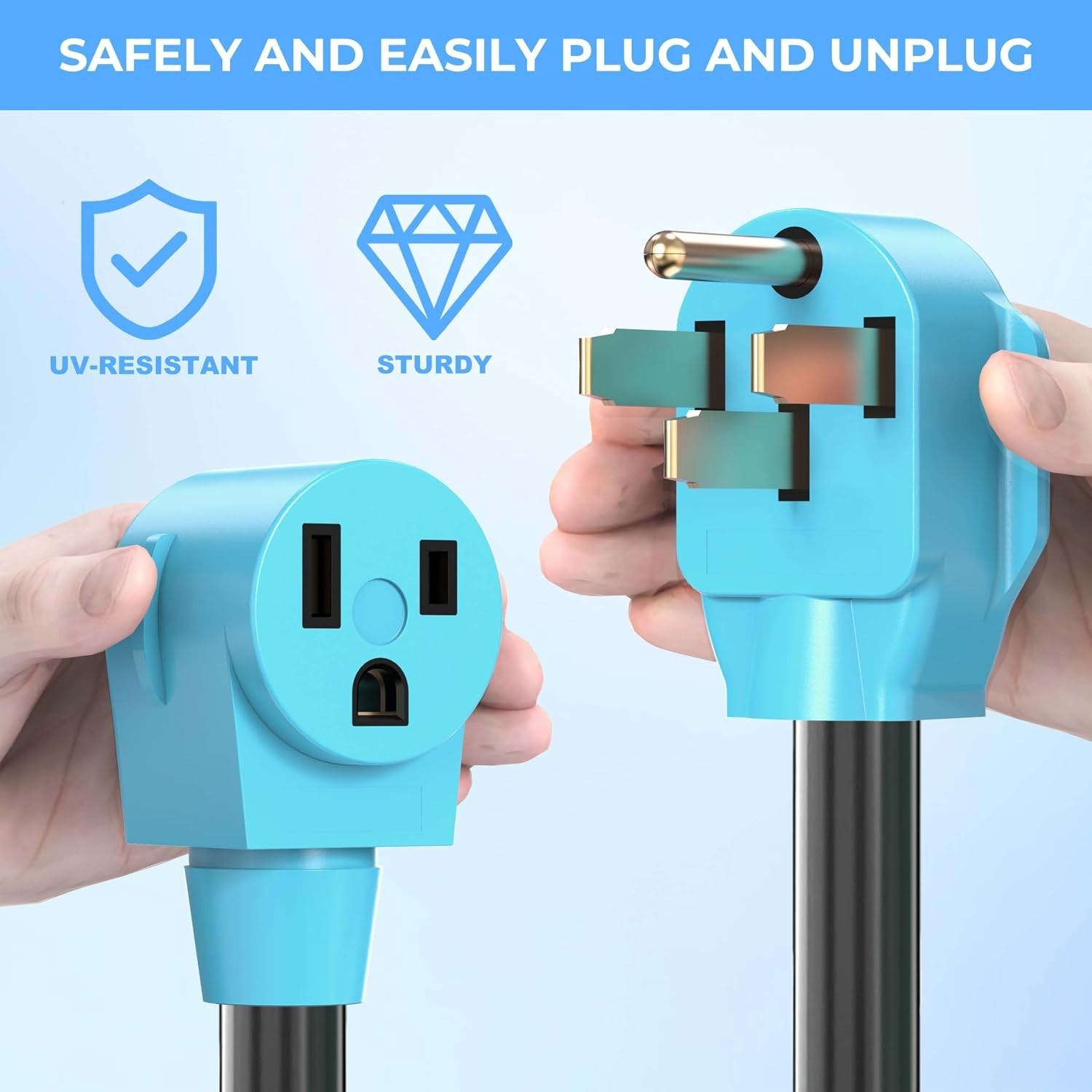 Heavy Duty 50 Amp Welder Power Adapter – NEMA 14-50P Male to 6-50R Female