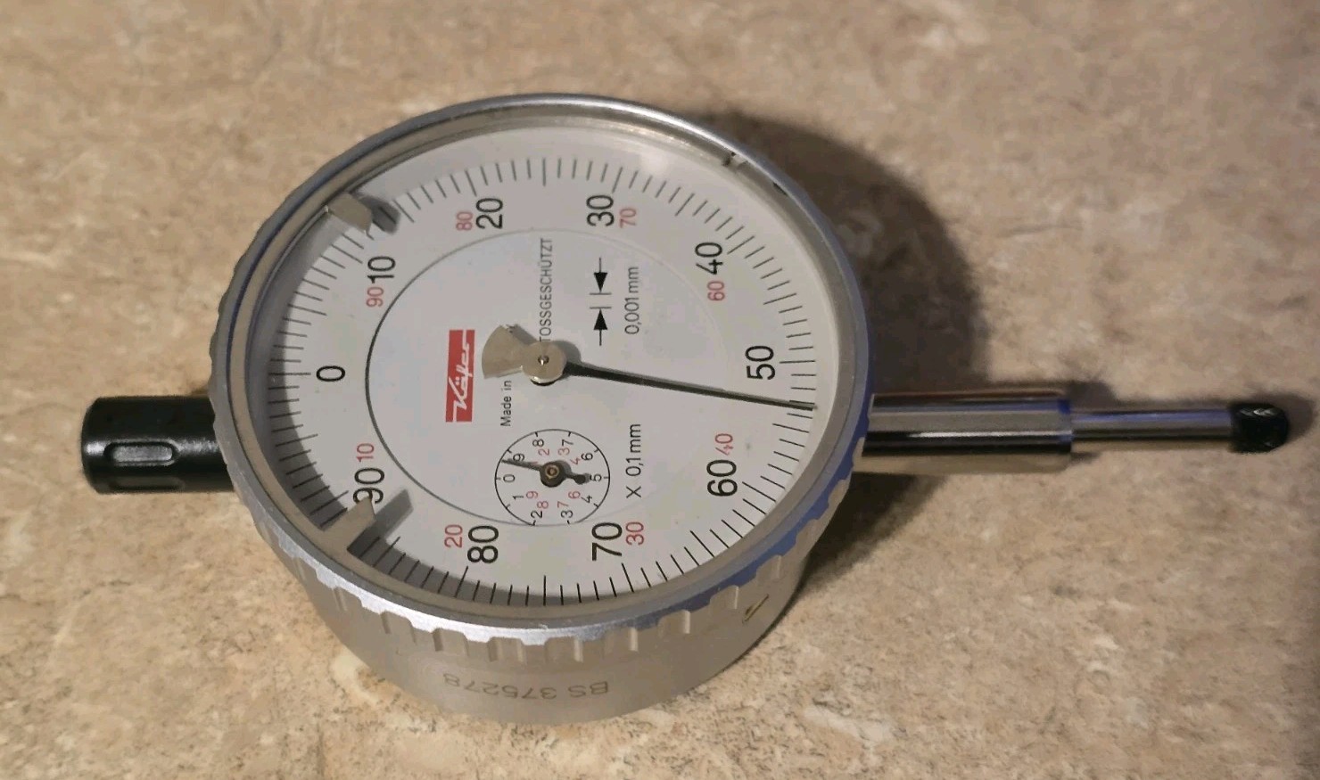 Käfer FM1101 Precision Dial Indicator Gauge 0.001mm 1mm Shockproof Germany