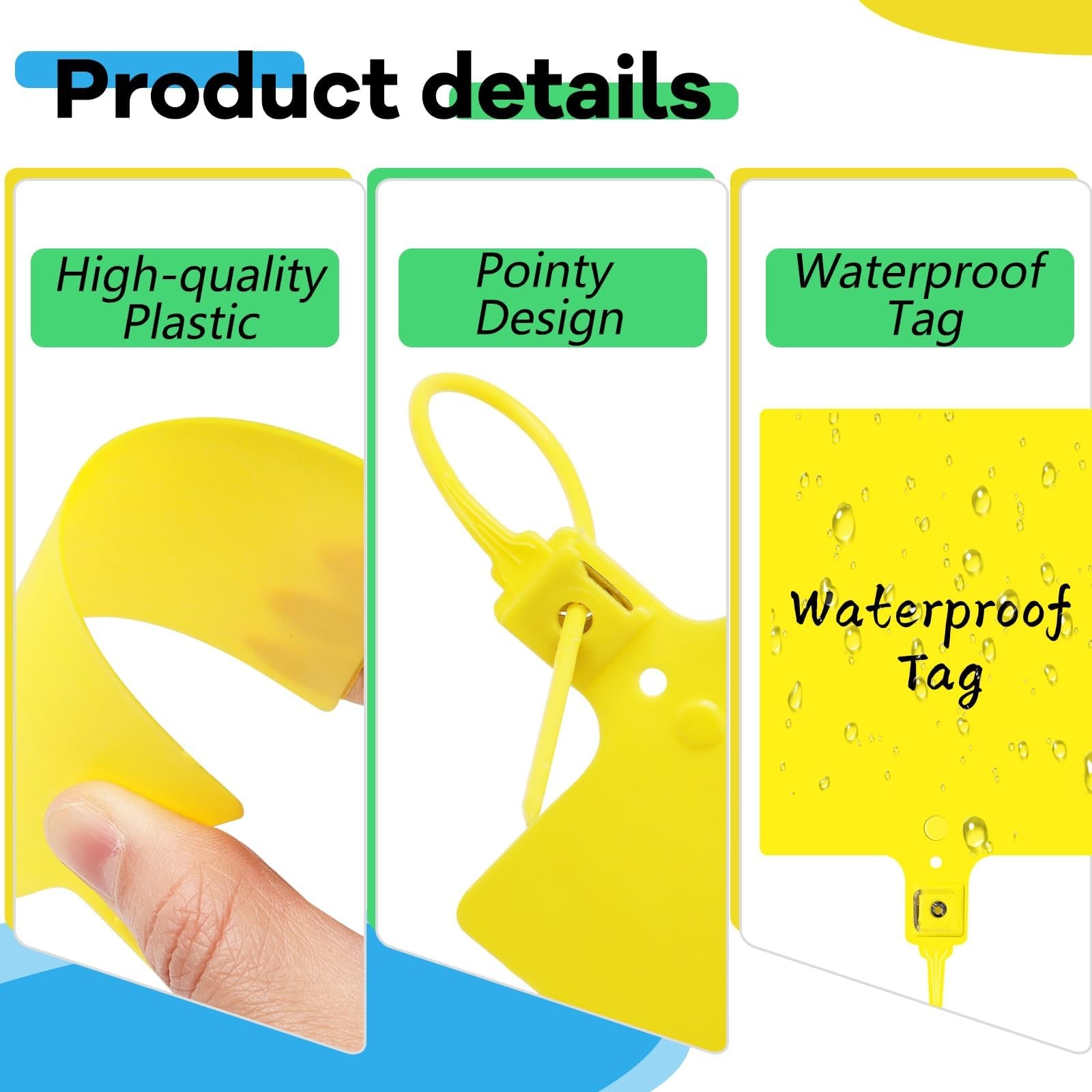 100 PCS Waterproof Plastic Tags Large Plastic Shipping Tags with Wire Cable