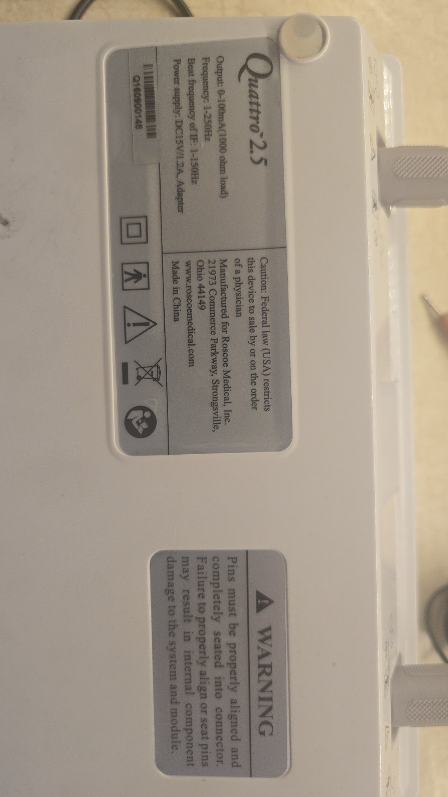 Roscoe Medical Quattro 2.5 Professional Electrotherapy Device