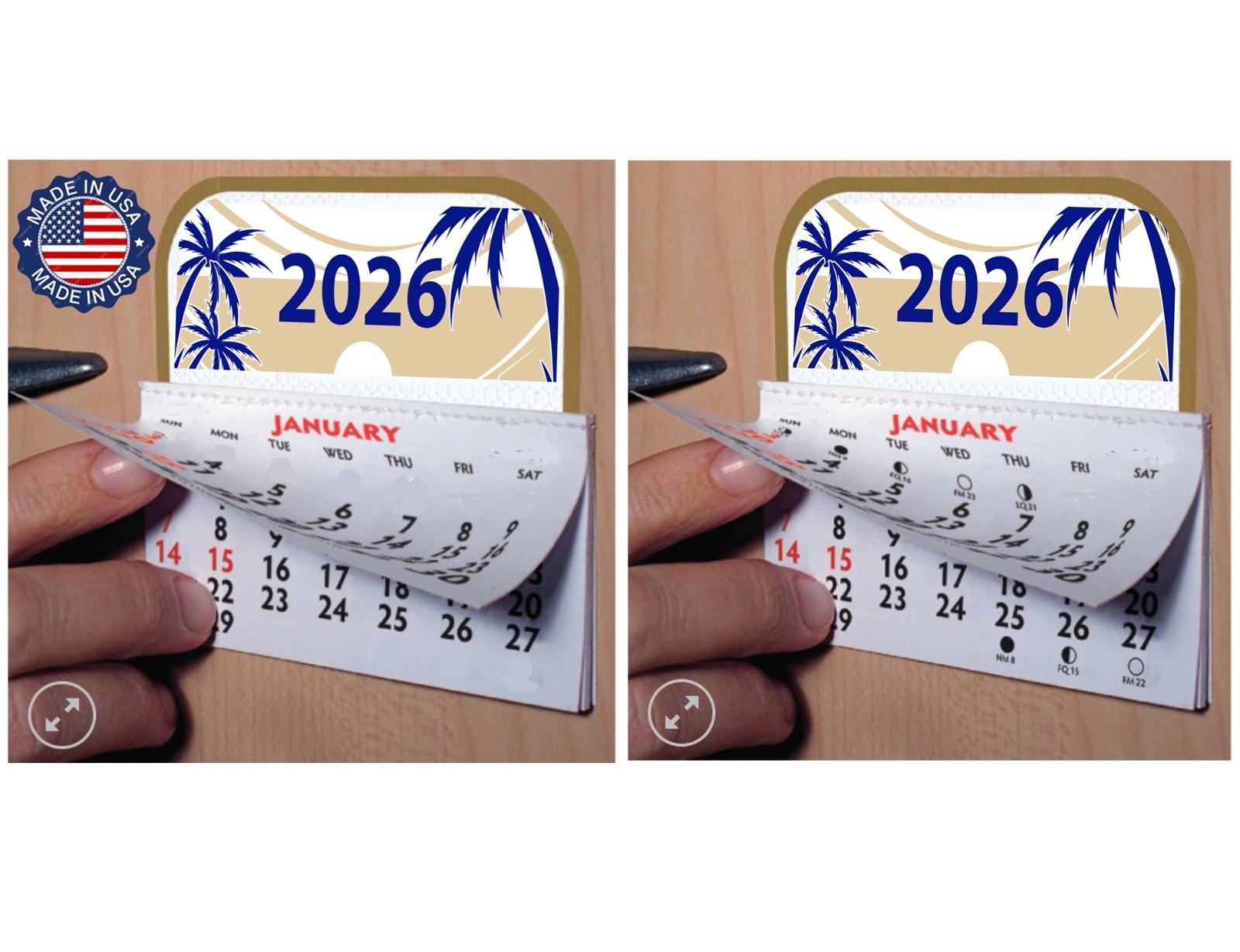 MINI STICK-ON 2026 WALL CALENDARS. FOR CAR, TRUCK, REFRIGERATOR, HOME, OFFICE.