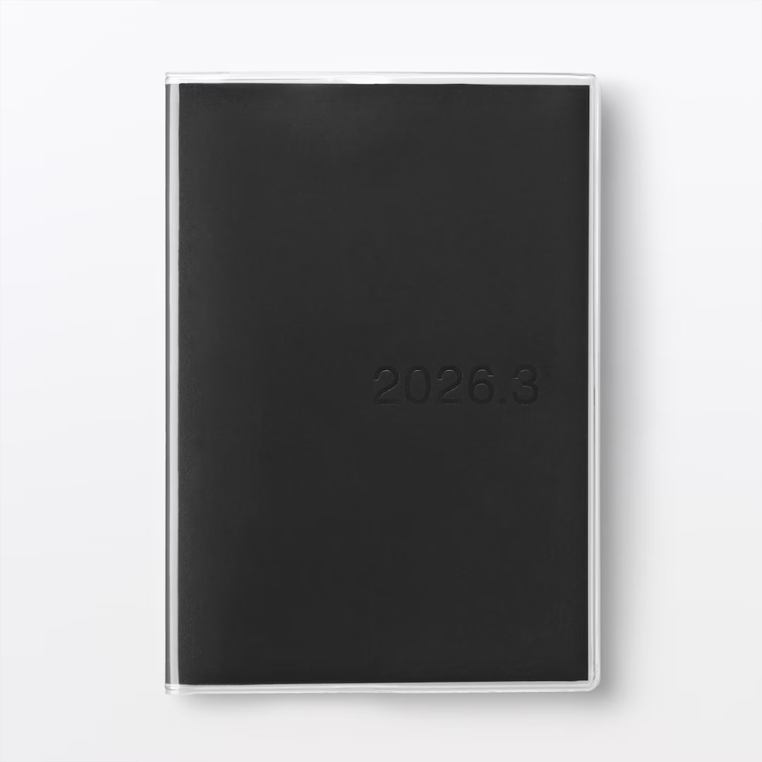 Muji 2026 Vertical Monthly Weekly Planner 2026. 03 – 2027. 04 Black B6 or A5