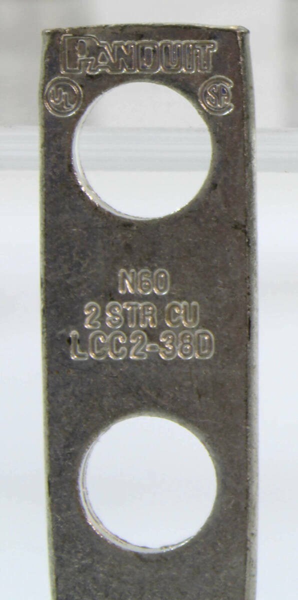 Panduit LCC2‑38D Copper Compression Lug #2 AWG 2‑Hole 3/8″ Stud | Pack of 12
