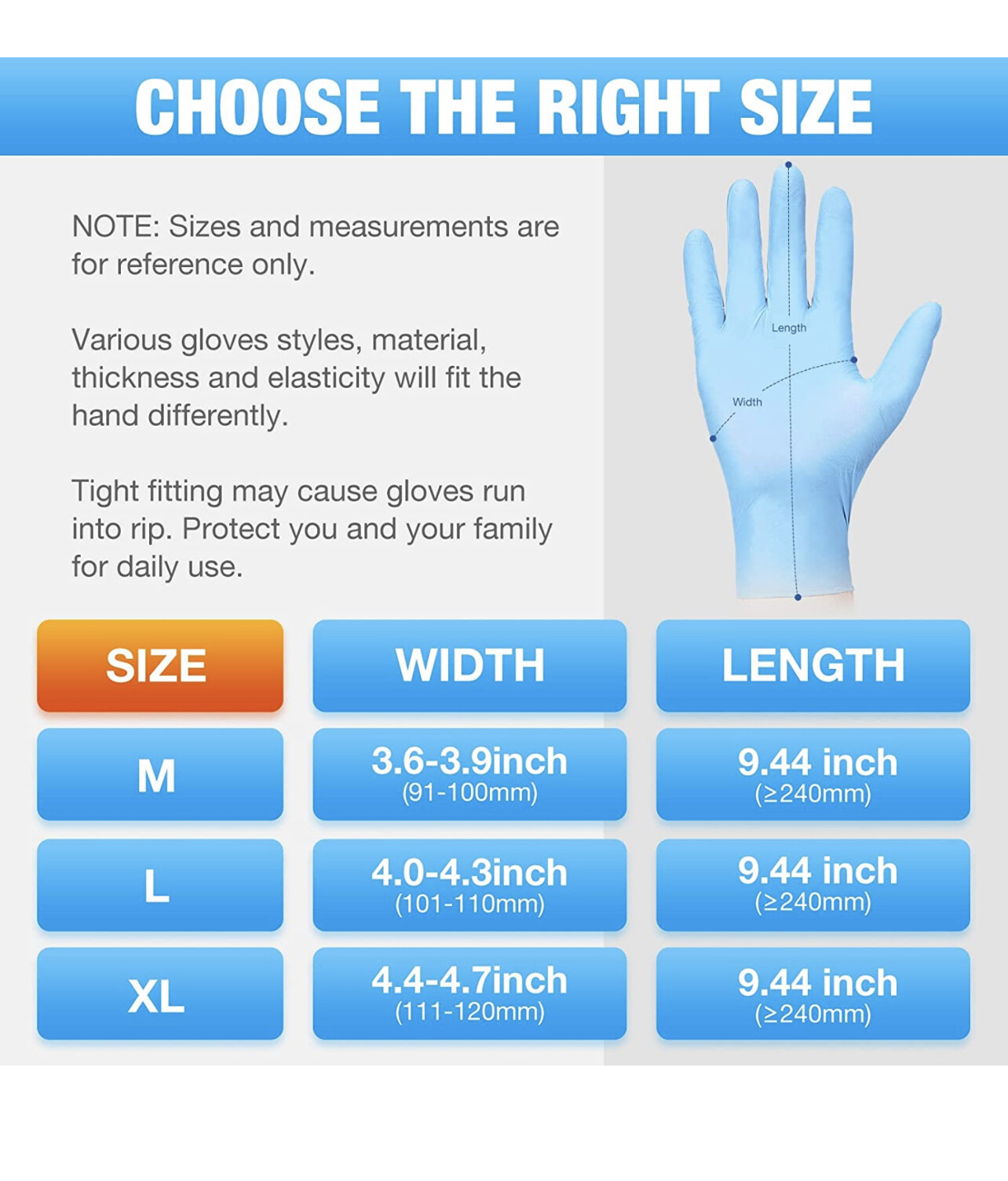 Nitrile Gloves1000 Count Disposable Exam MediumGloves 10 boxes (100 gloves each)