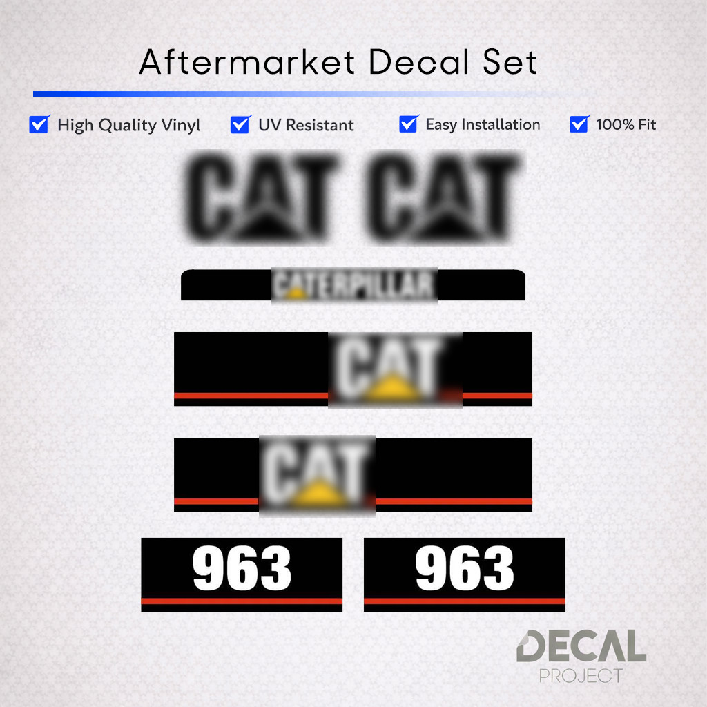 Aftermarket Decal Set for Caterpillar 963 Track Loader Kit