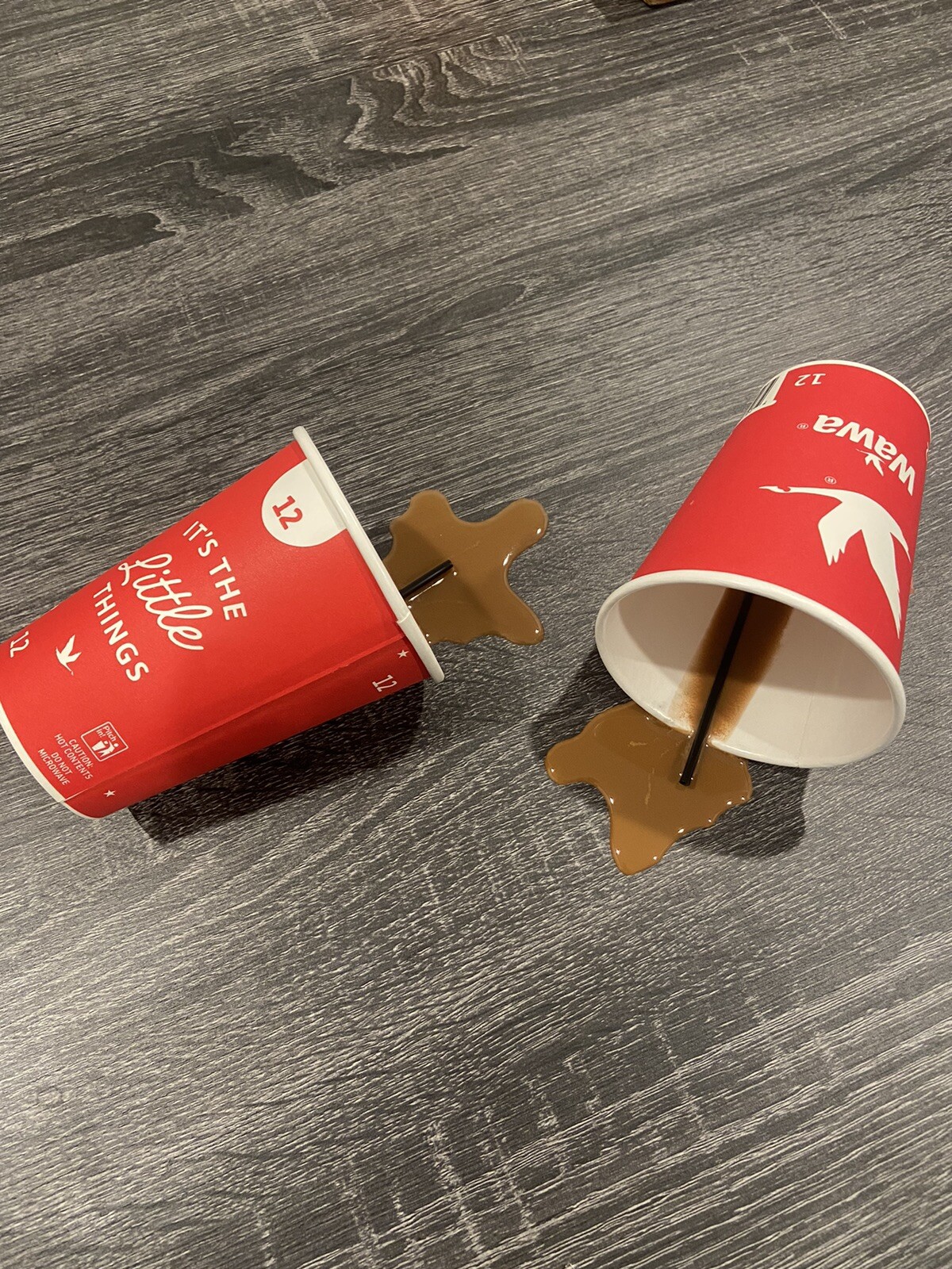Fake Faux Spilled 12oz Coffee Cup Spill Wawa Prop *Free Shipping*