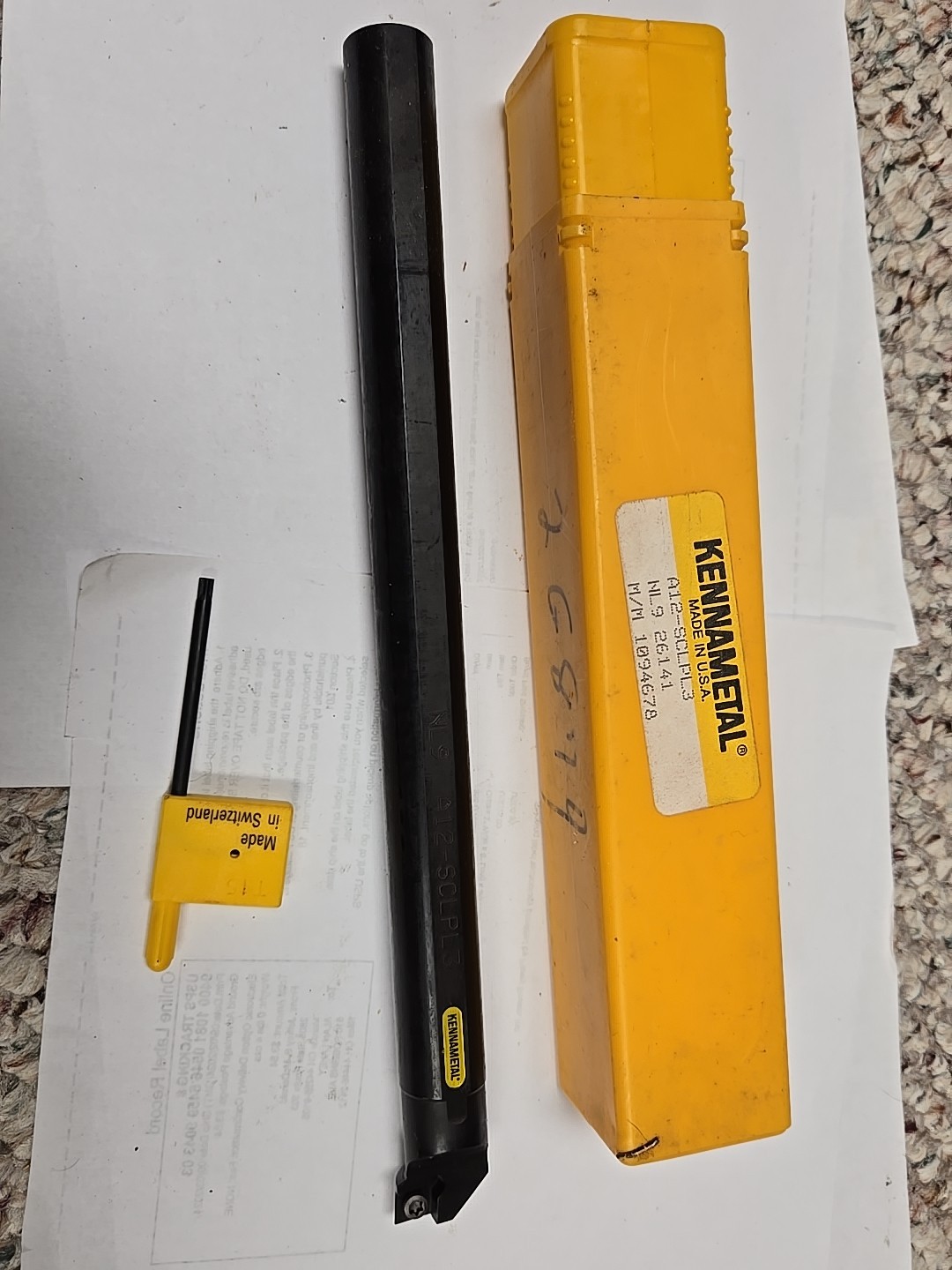 New Kennametal A12-SCLPL3 3/4″ Steel Shank Boring Bar 10″ OAL 0.93″ Min Bore