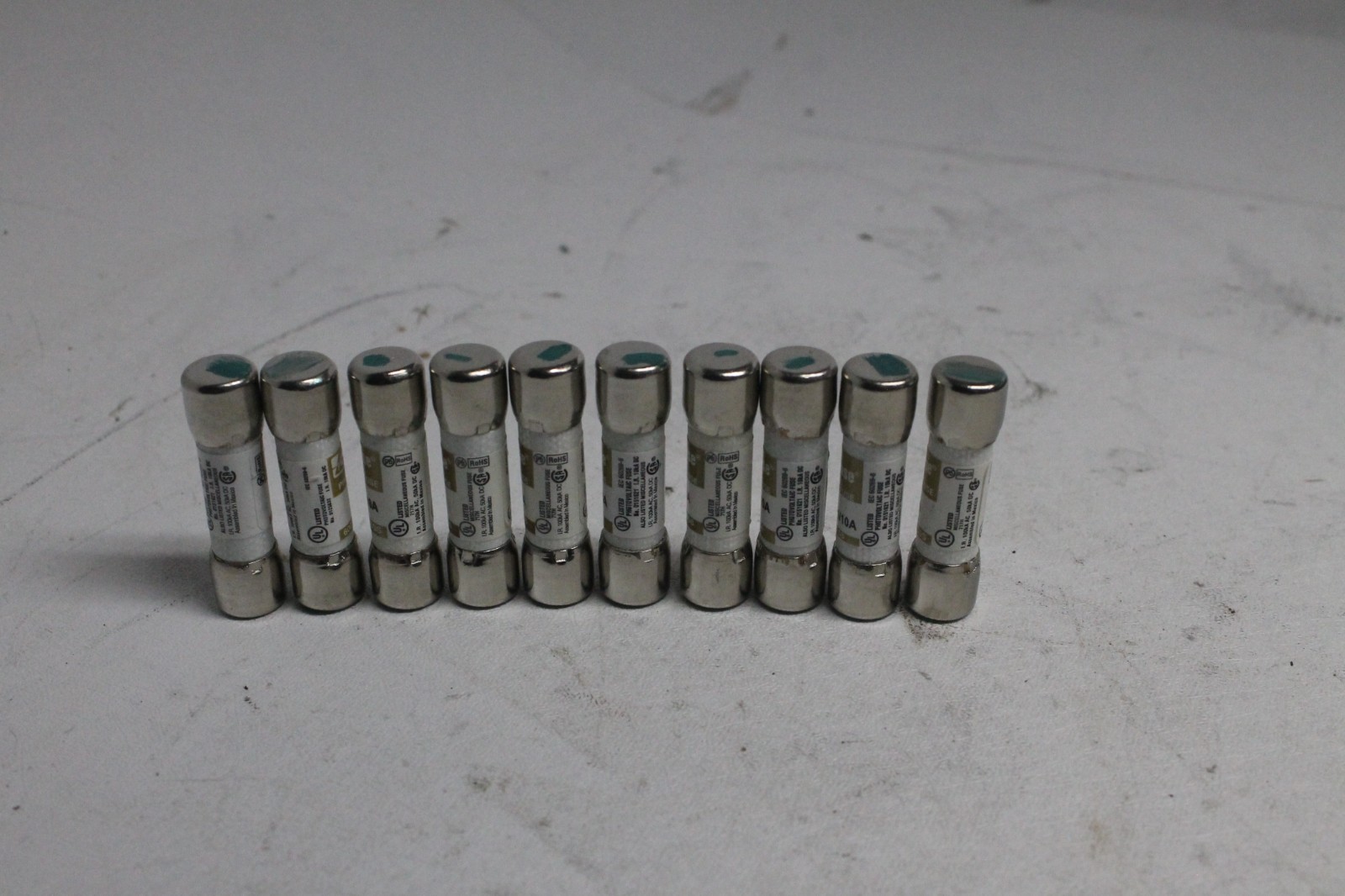 Lot of 10 Littelfuse KLKD-1/10 KLKD 1/10A 0.1A 600V Fast-Acting Fuse