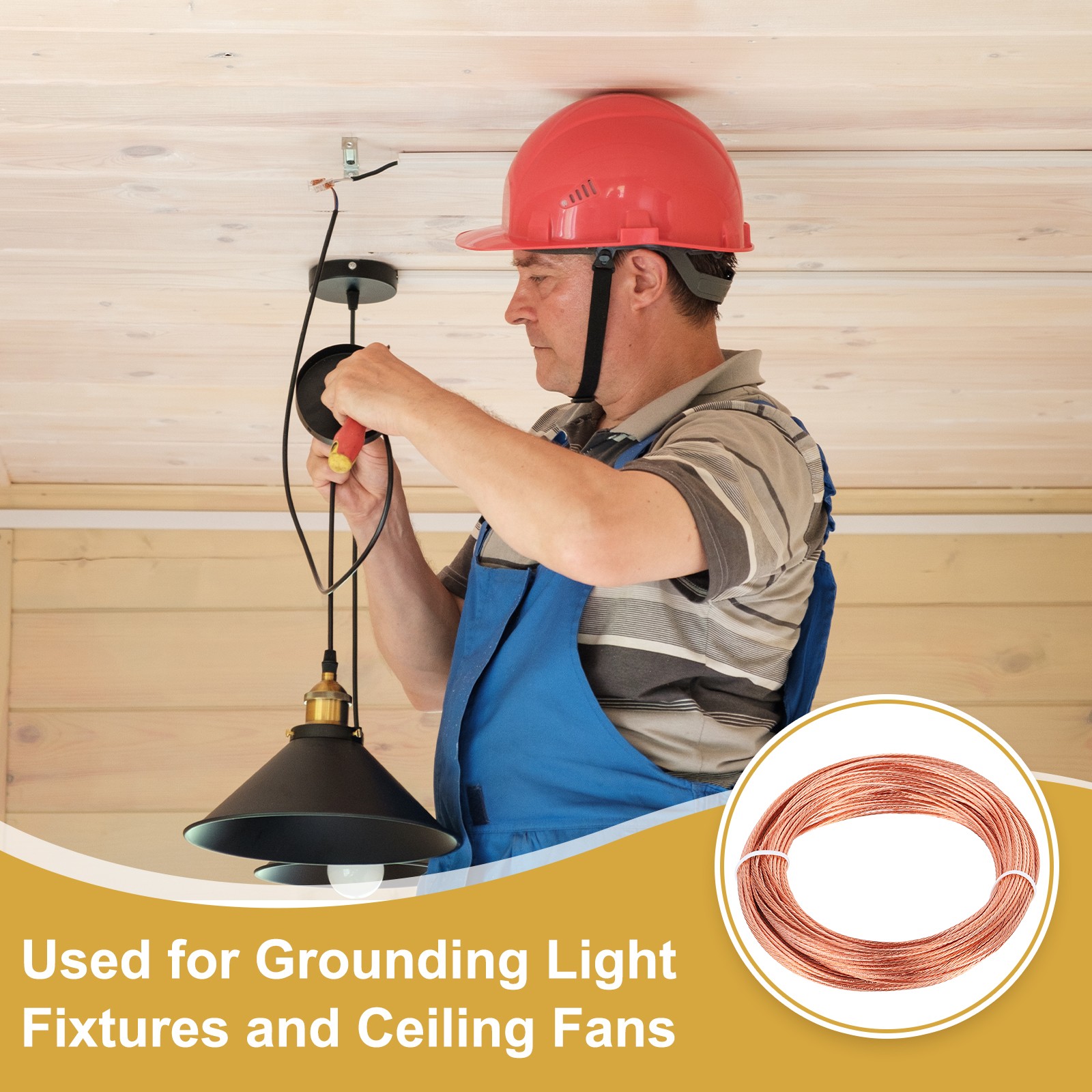 18 Gauge 100ft Bare Copper Ground Wire for Light Fixtures