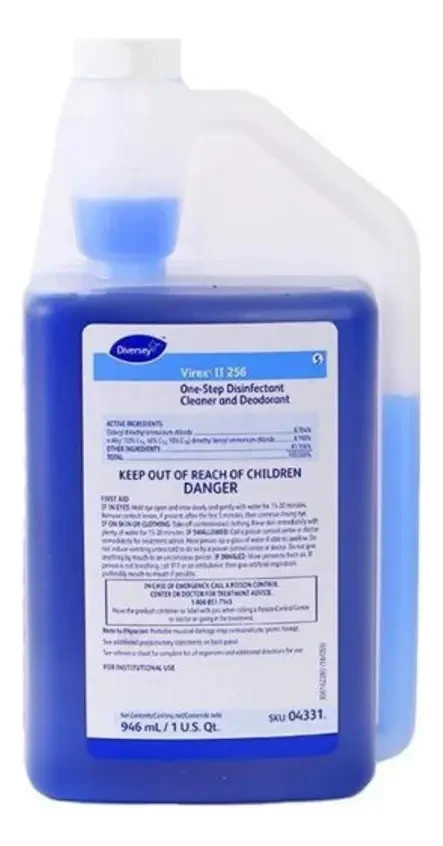 5 Bottles VIREX Diversey II 256 04331 One-Step Disinfectant Cleaner & Deodorant