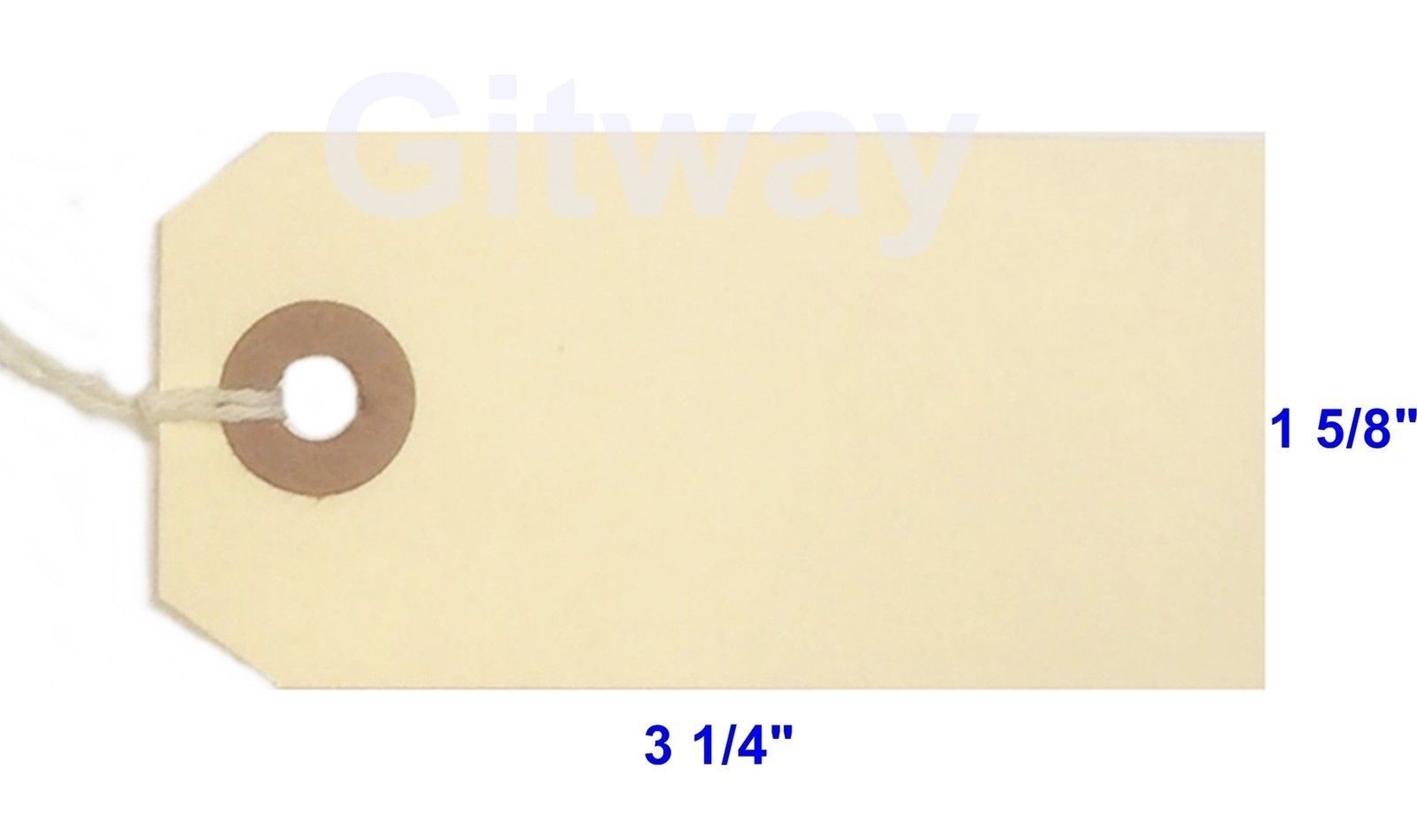 1000- 3 1/4″ x 1 5/8″ Size 2 Manila Inventory Shipping Hang Tags with String